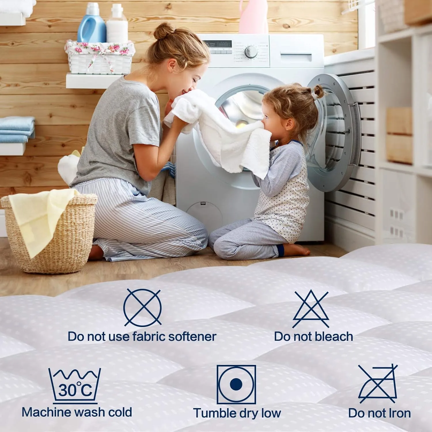 COHOME Queen Size Mattress Topper Extra Thick Cooling Mattress Pad 400TC Cotton Top Plush Down Alternative Fill Pillow Top Mattress Cover with 8-21 Inch Deep Pocket (60x80 Inches, White-Classic)