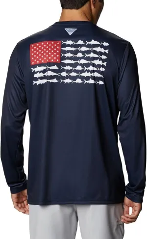 Columbia Men's PFG Terminal Tackle Fish Flag Long Sleeve Fishing Shirt