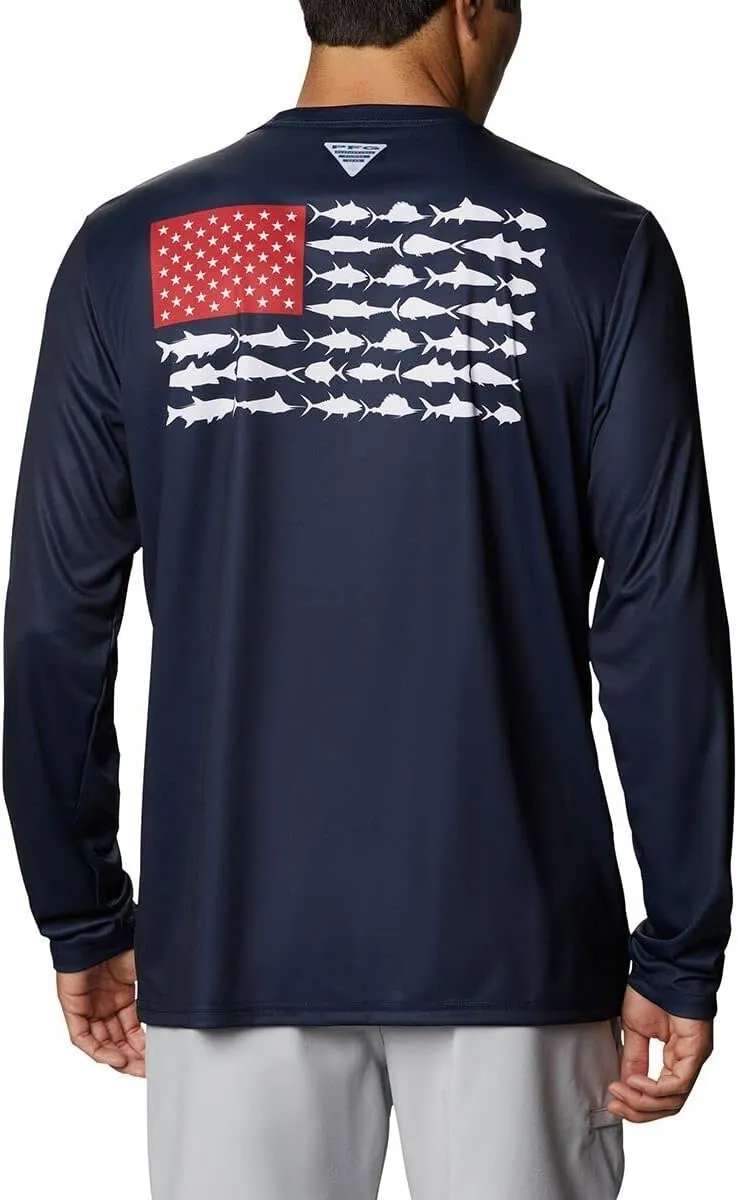 Columbia Men's PFG Terminal Tackle Fish Flag Long Sleeve Fishing Shirt