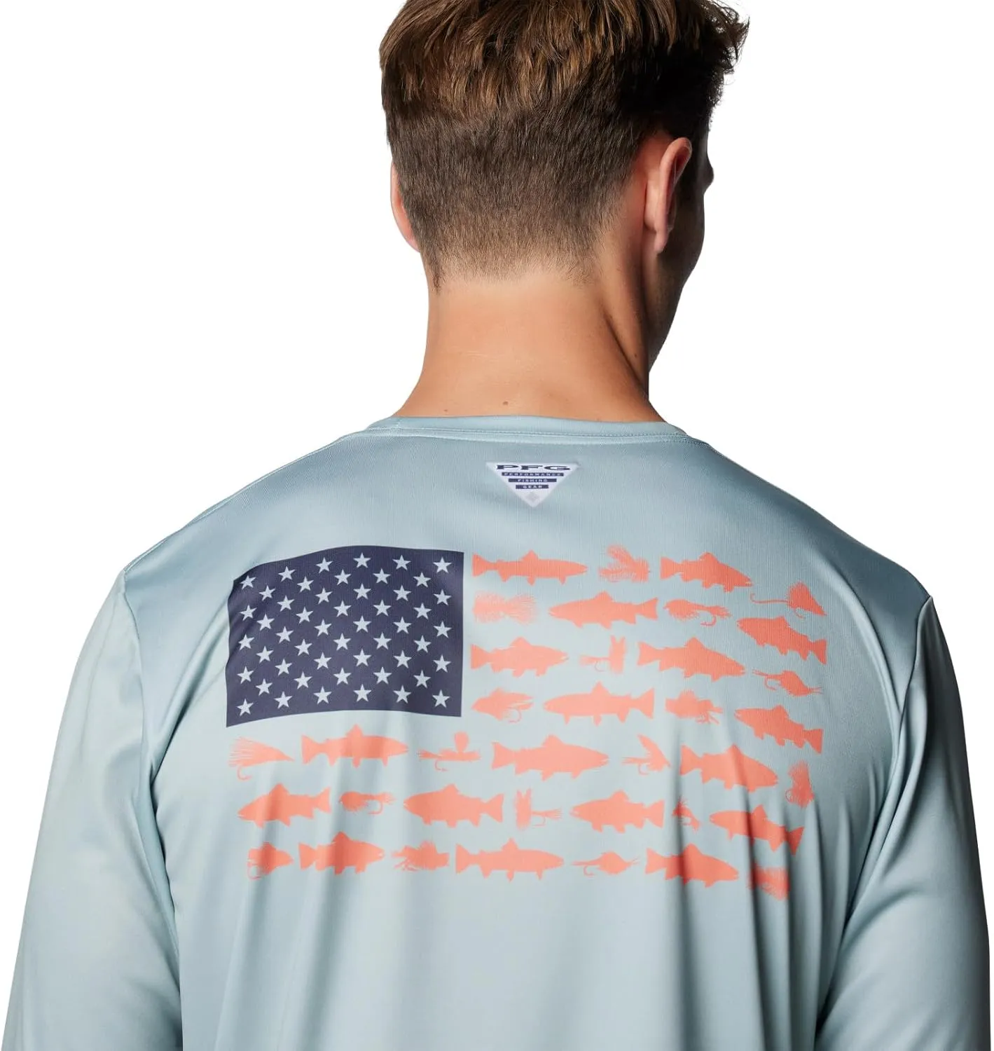 Columbia Men's PFG Terminal Tackle Fish Flag Long Sleeve Fishing Shirt