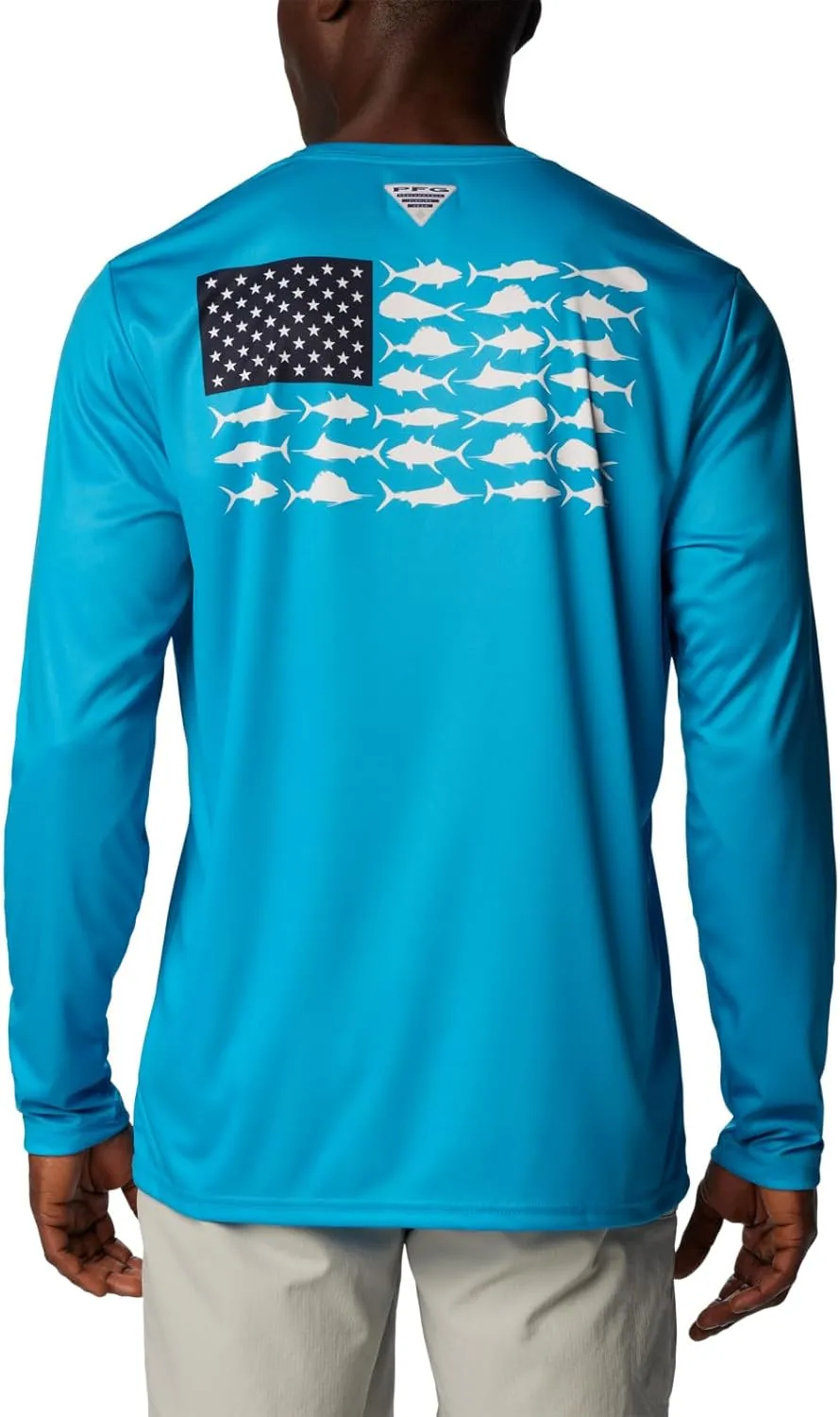 Columbia Men's PFG Terminal Tackle Fish Flag Long Sleeve Fishing Shirt