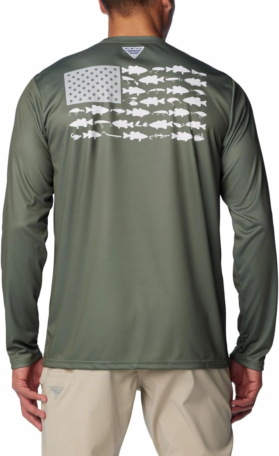Columbia Men's PFG Terminal Tackle Fish Flag Long Sleeve Fishing Shirt
