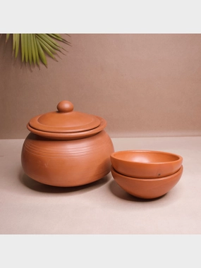 Combo | Cooking Handi 2 Litres & 2 Bowls