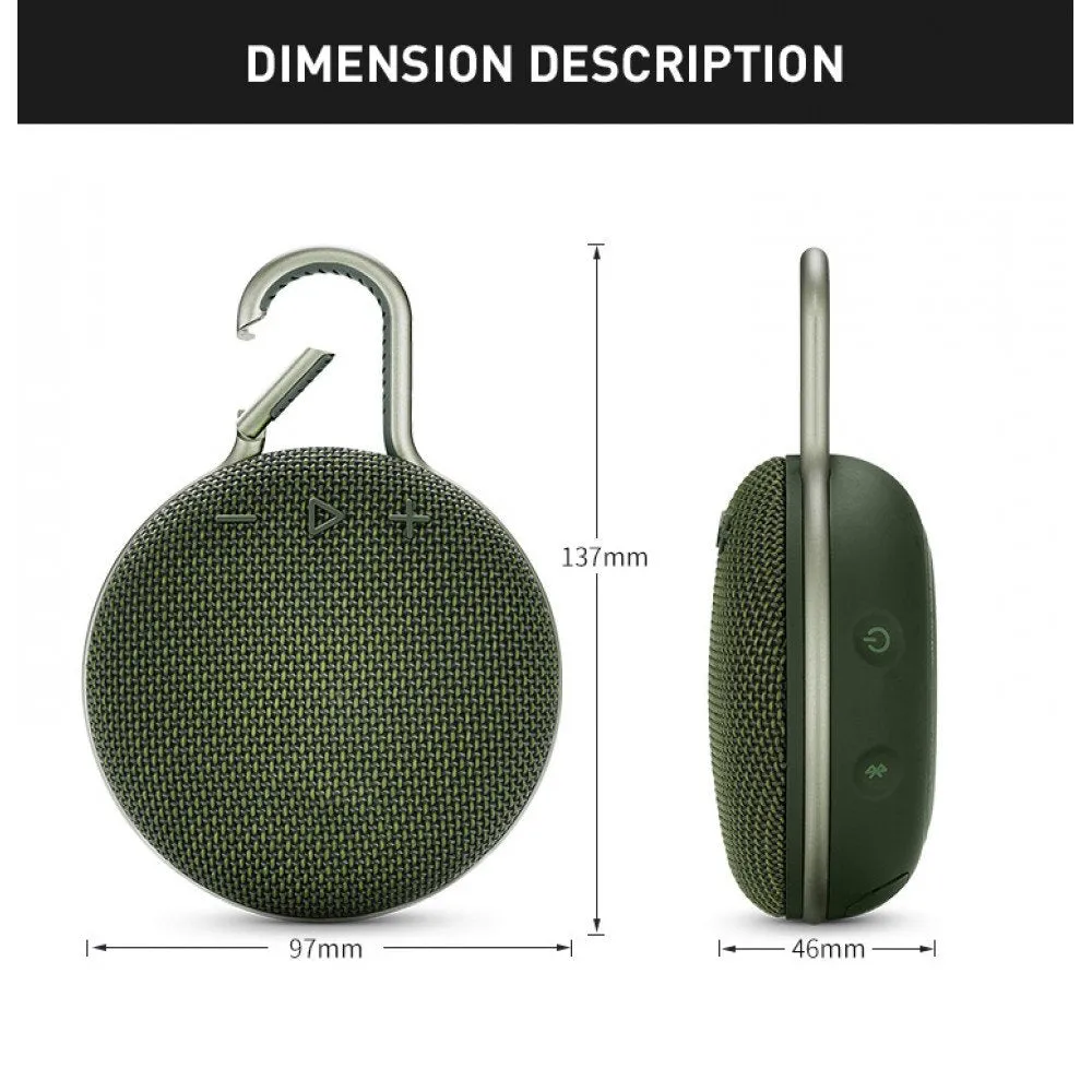 Compact and Powerful Sound Wireless Bluetooth Speaker, Perfect for On-the-Go Adventures and Outdoor Activities Clip3Max for Universal Cell Phone And Bluetooth Device