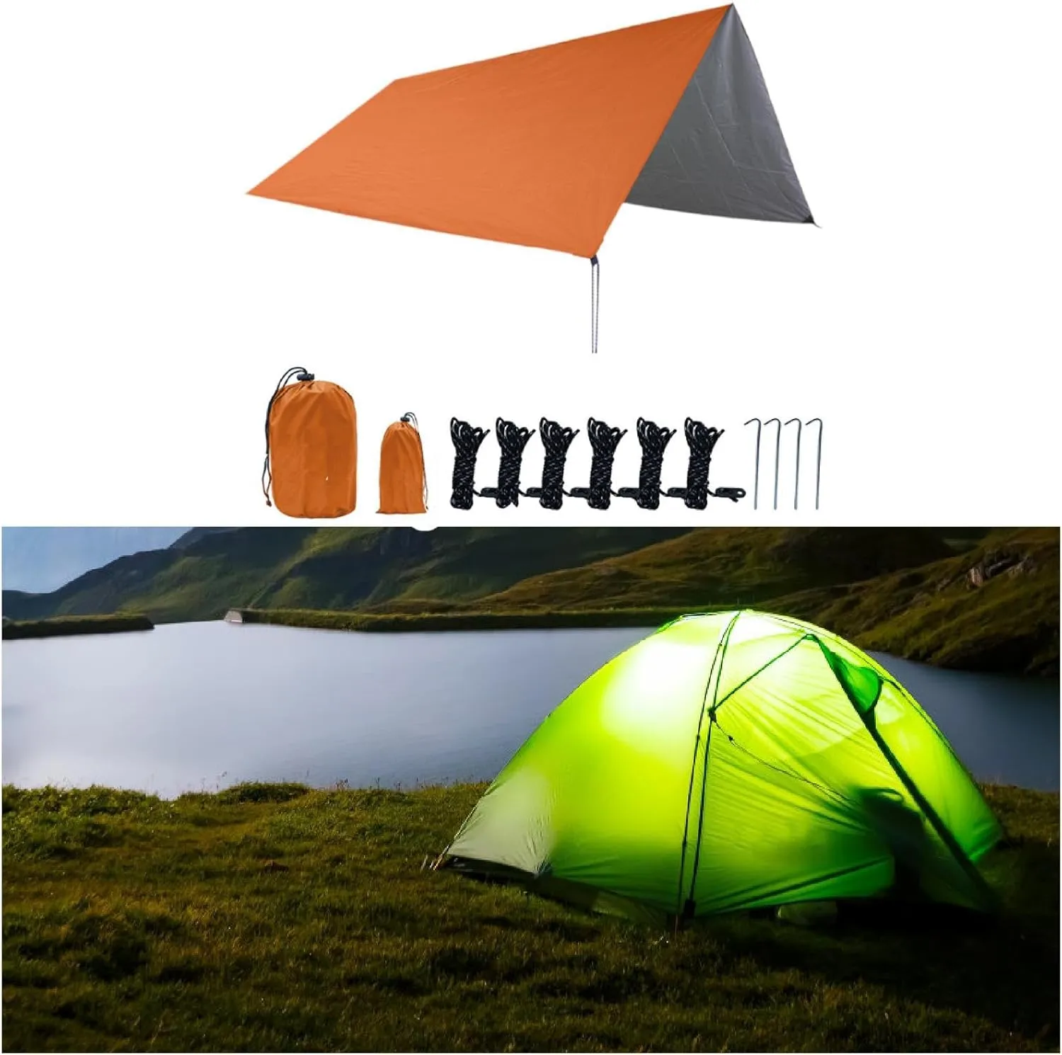 Compact Tarp for Camping and Outdoor Use with Storage Bag