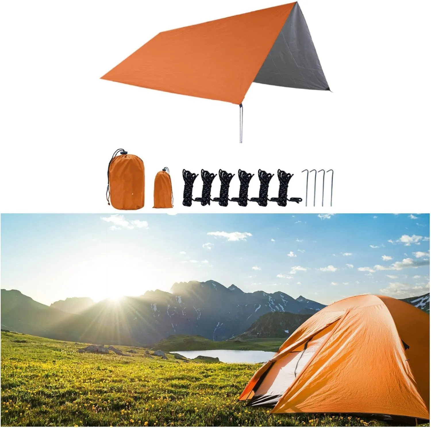 Compact Tarp for Camping and Outdoor Use with Storage Bag