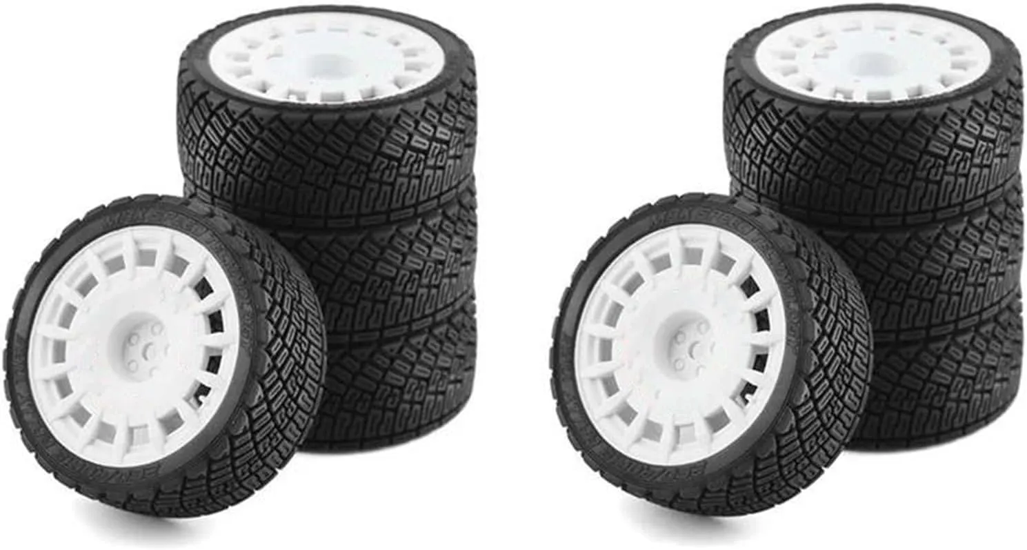Compatible with Tamiya TT01 TT02 XV01 TA06 for PTG-2 for HPI WR8 1/10 RC Car for Racing Car Tires On Road Tyre Wheel Upgrade Parts RC Wheel Tires
