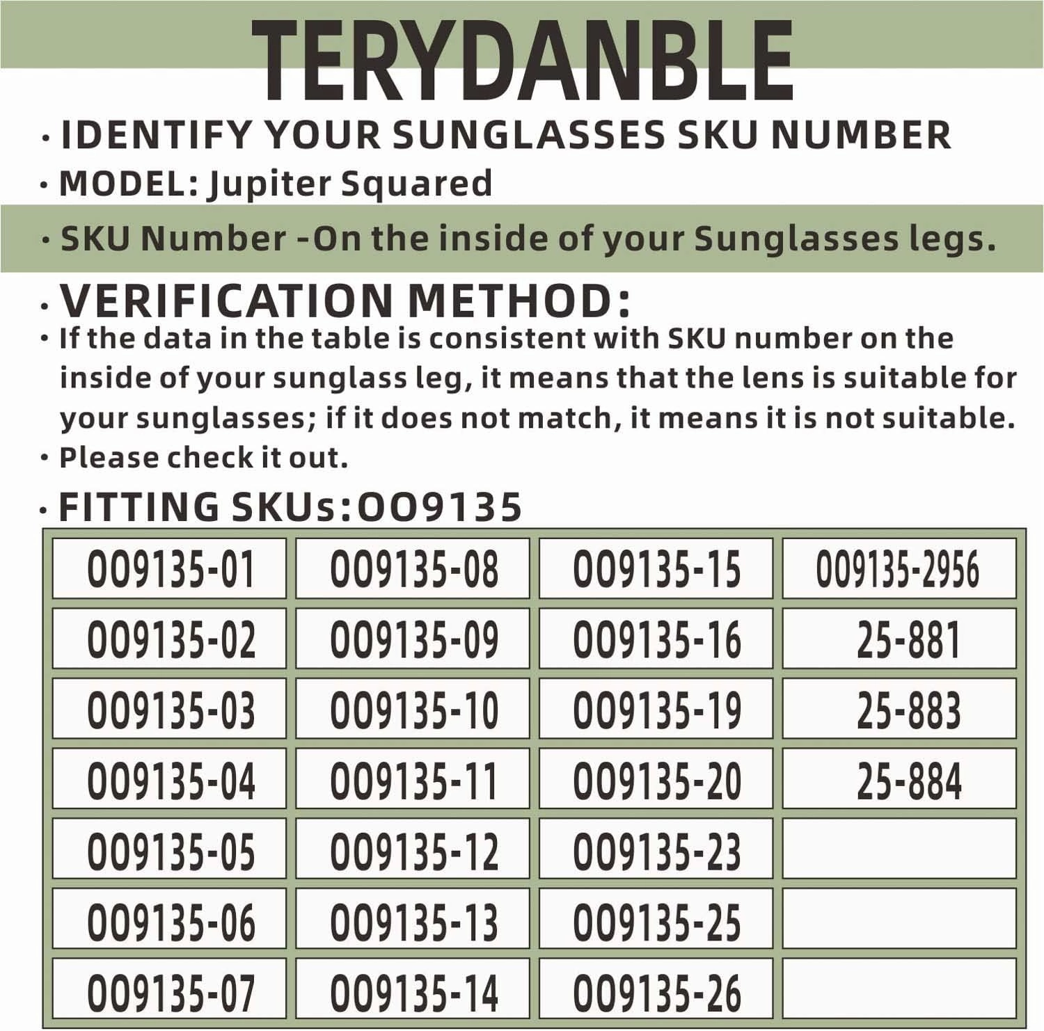 Compatible/Replacement Lenses for Oakley Jupiter Squared with 1 Color