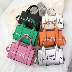 Contrast Letters Crossbody Bag PU