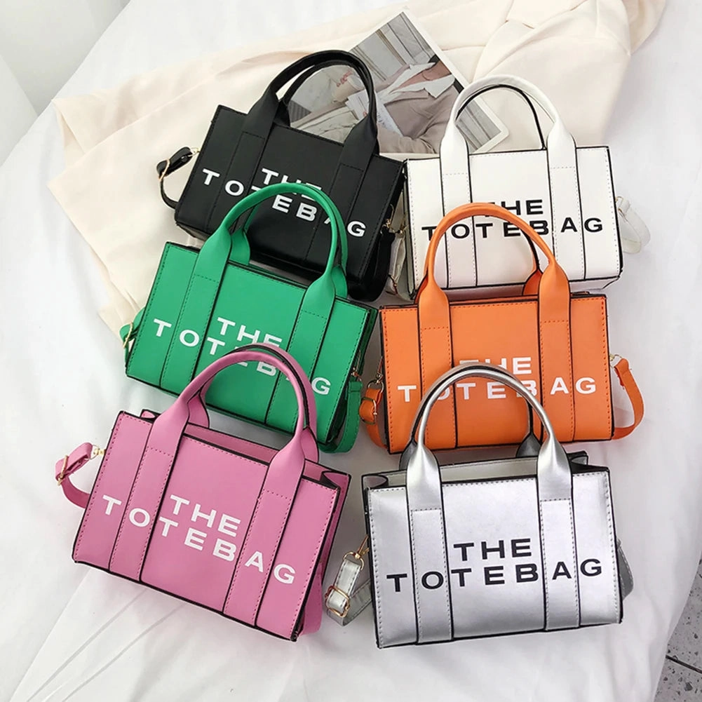 Contrast Letters Crossbody Bag PU