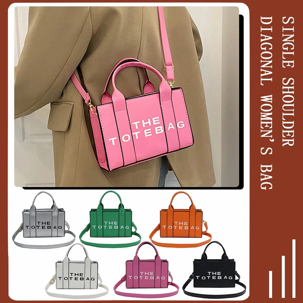 Contrast Letters Crossbody Bag PU