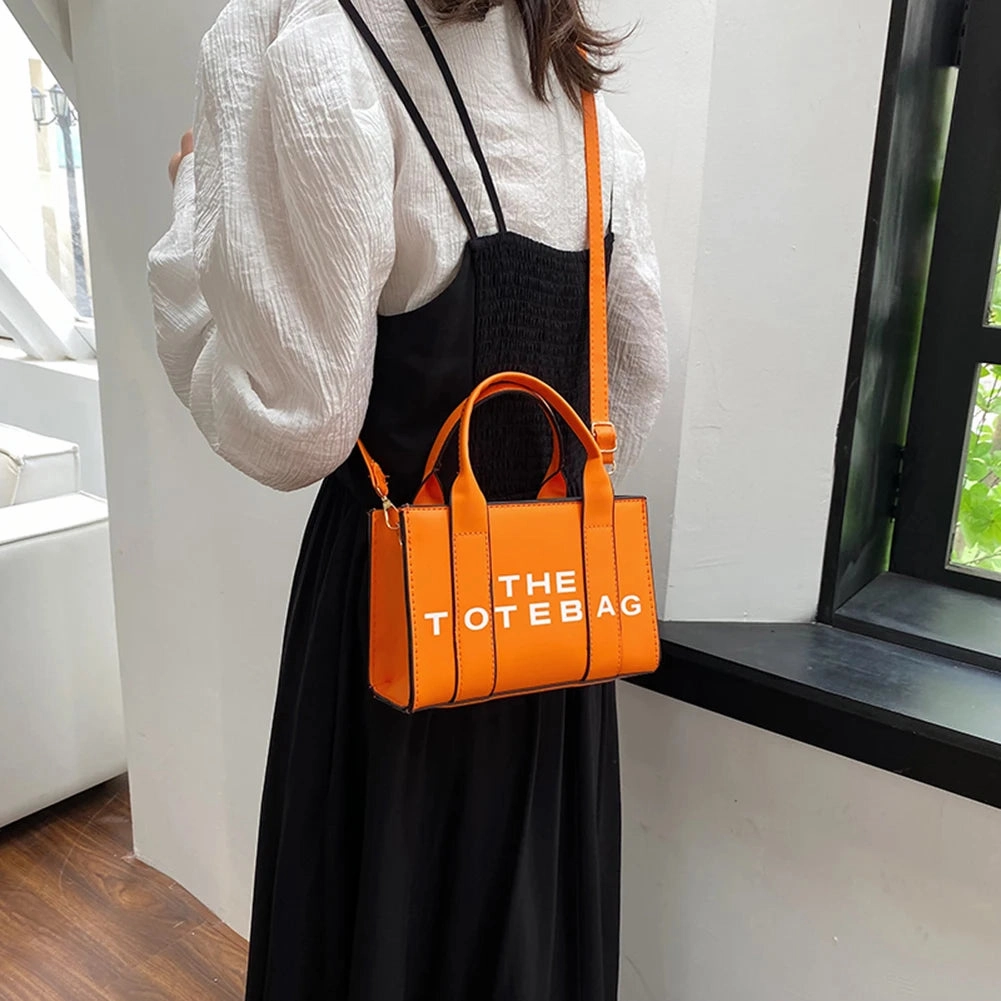 Contrast Letters Crossbody Bag PU