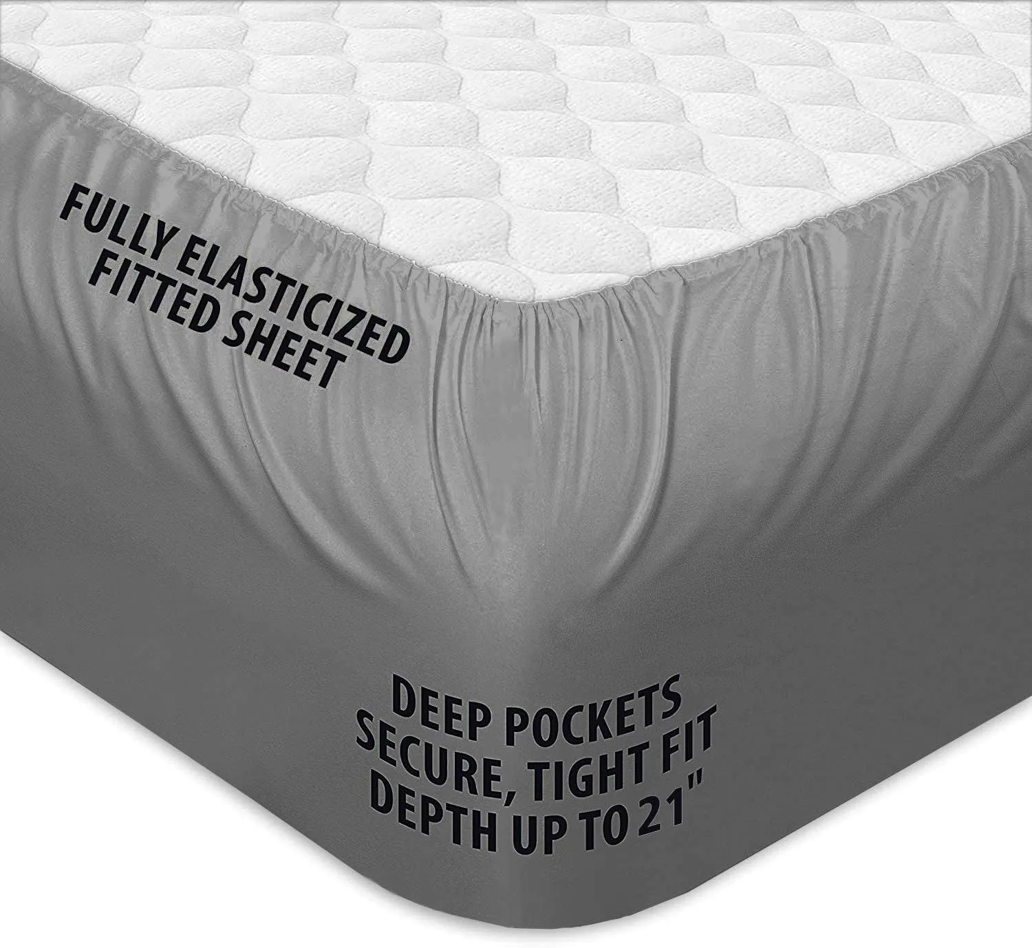 COONP Queen Mattress Topper, Extra Thick Pillowtop, Cooling Plush Mattress Pad Cover Bed Topper Protector with 8-21 Inch Deep Pocket (Grey, Queen)