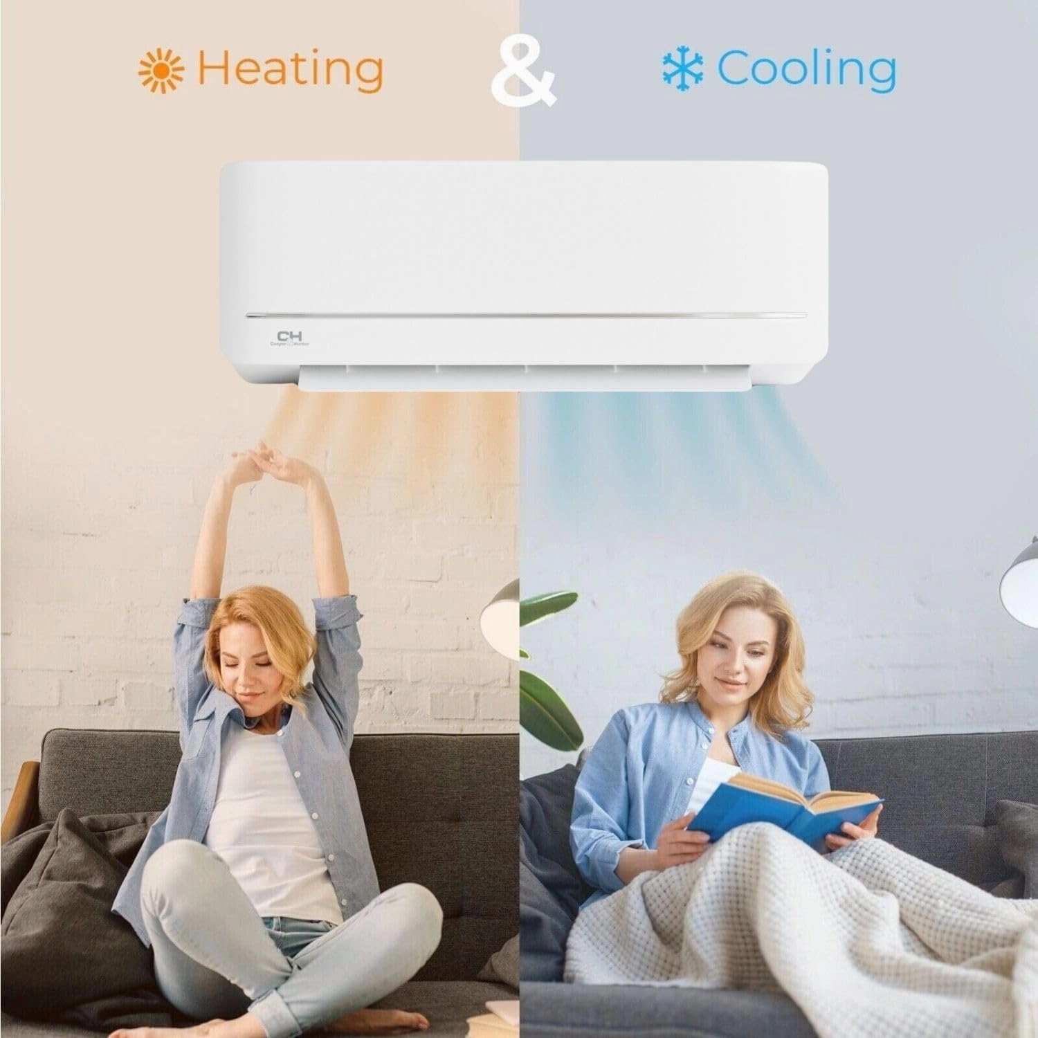 Cooper & Hunter 24,000 BTU, 230V, 17 SEER Ductless Mini Split AC/Heating System Pre-Charged Inverter Heat Pump with 16ft Installation Kit