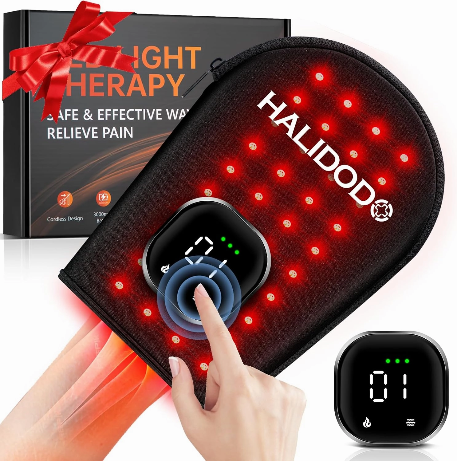 Cordless Red Light Therapy Glove for Hand 5 Mode, 160 Lamp Near Infrared Light Therapy Glove with 660nm & 850nm Infrared Light, Red Light Therapy Device Glove for Hands Wrinkles
