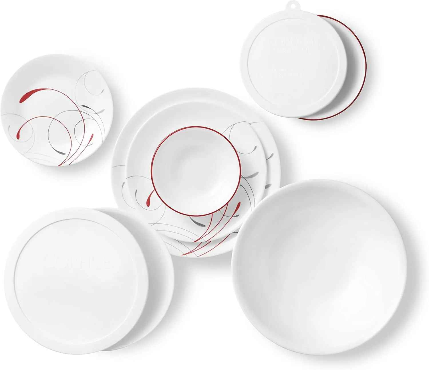Corelle Vitrelle 78-Piece Service for 12 Dinnerware Set, Triple Layer Glass and Chip Resistant, Lightweight Round Plates and Bowls Set, Splendor