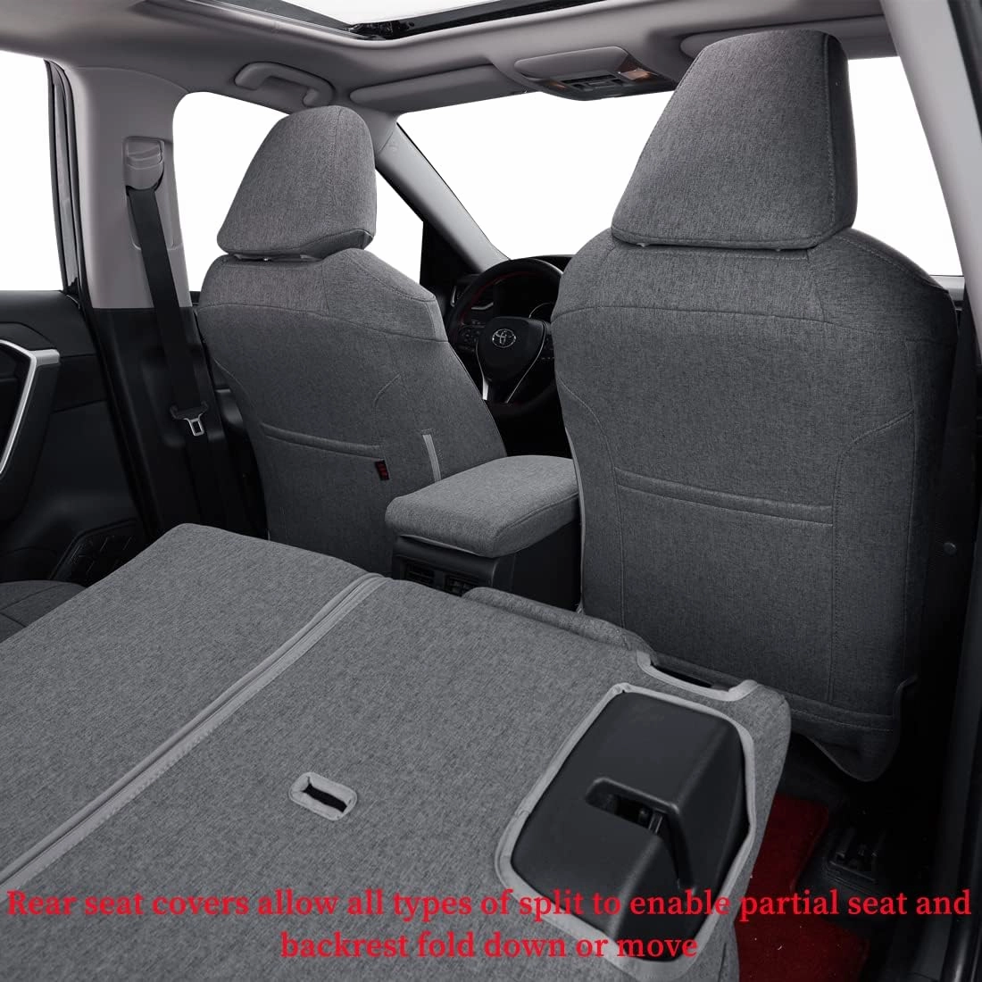 coverdream Custom Seat Covers Compatible with Select Toyota Corolla L,LE,LE Eco,XLE 2014 2015 2016 2017 2018 2019 (Gray,Full Set)