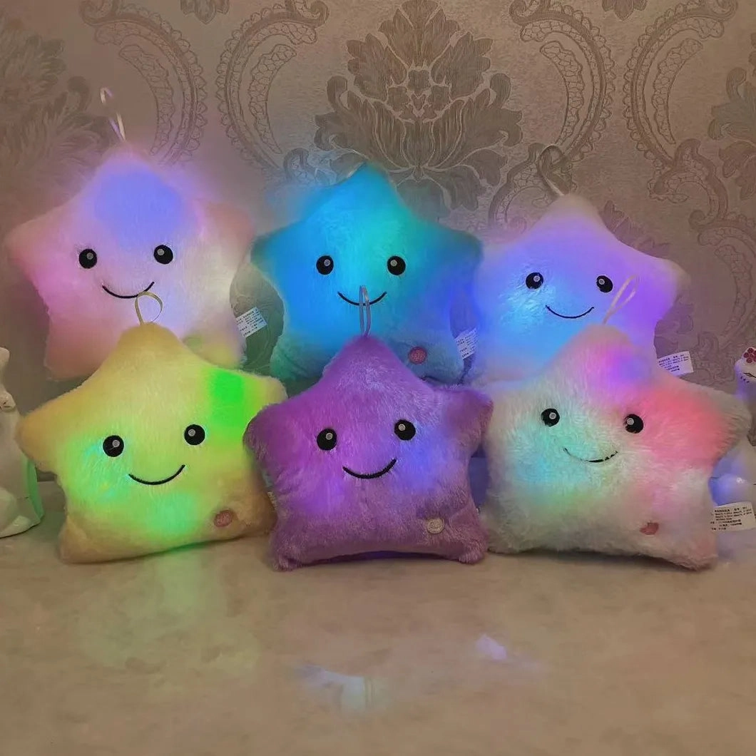 Creative Toy Luminous Pillow Soft Stuffed Plush Glowing Colorful Stars Cushion Led Light Toys Gift For Kids Children Girls