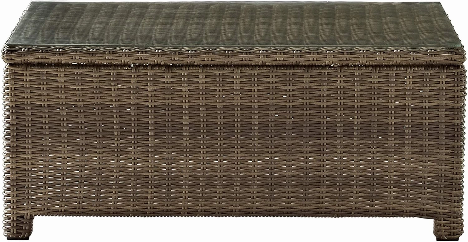Crosley Furniture Bradenton All Weather Rattan Wicker Outdoor Coffee Table for Patio, Deck, Porch, Brown