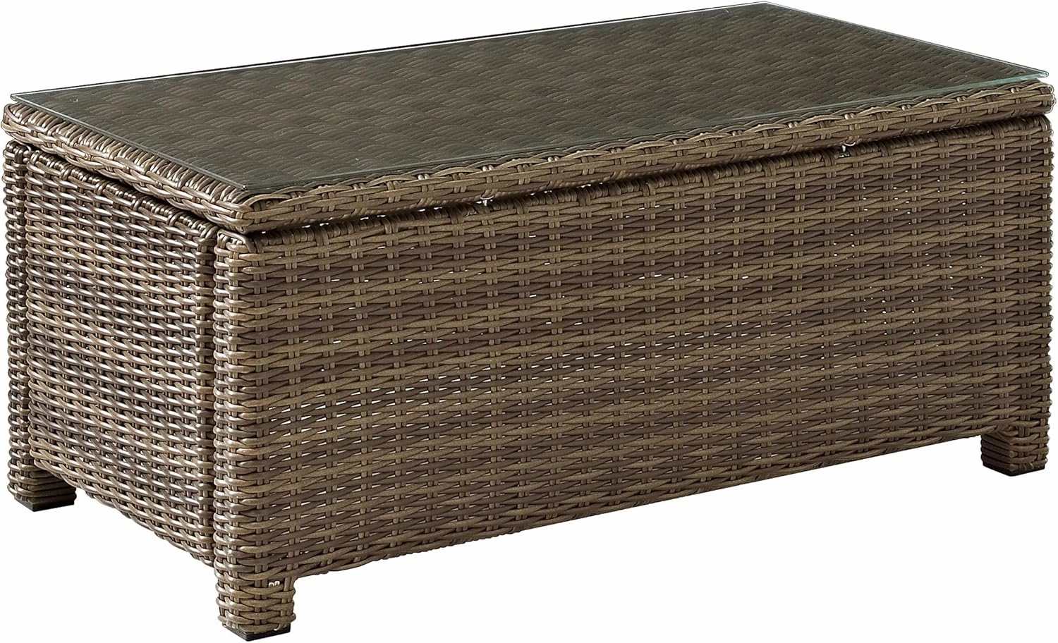Crosley Furniture Bradenton All Weather Rattan Wicker Outdoor Coffee Table for Patio, Deck, Porch, Brown