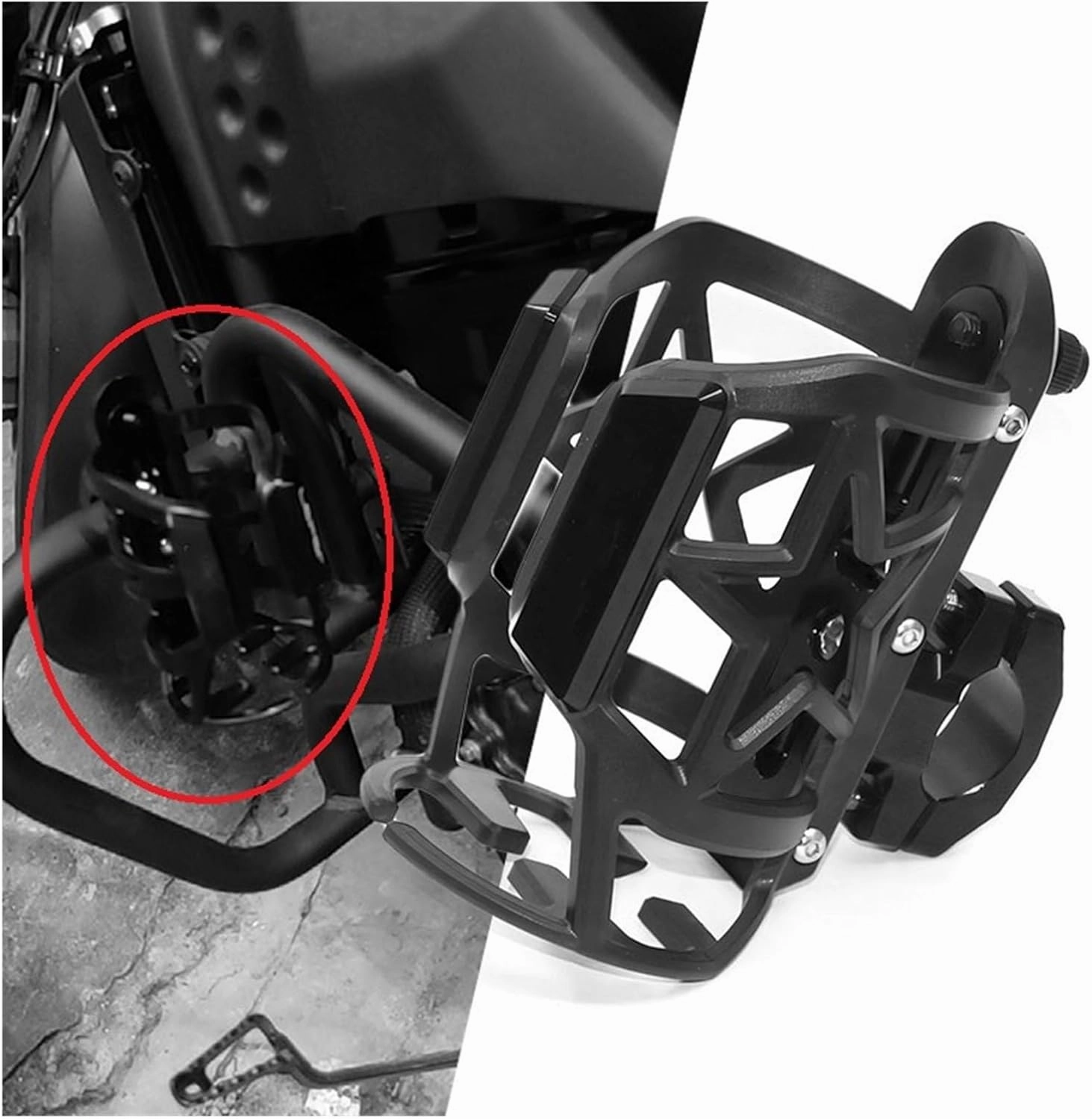 Cup Holder Motorcycle CNC Beverage Water Bottle Drink Cup Holder for H CT125 CT 125 Hunter Cub 2020 2021 2022(Black)