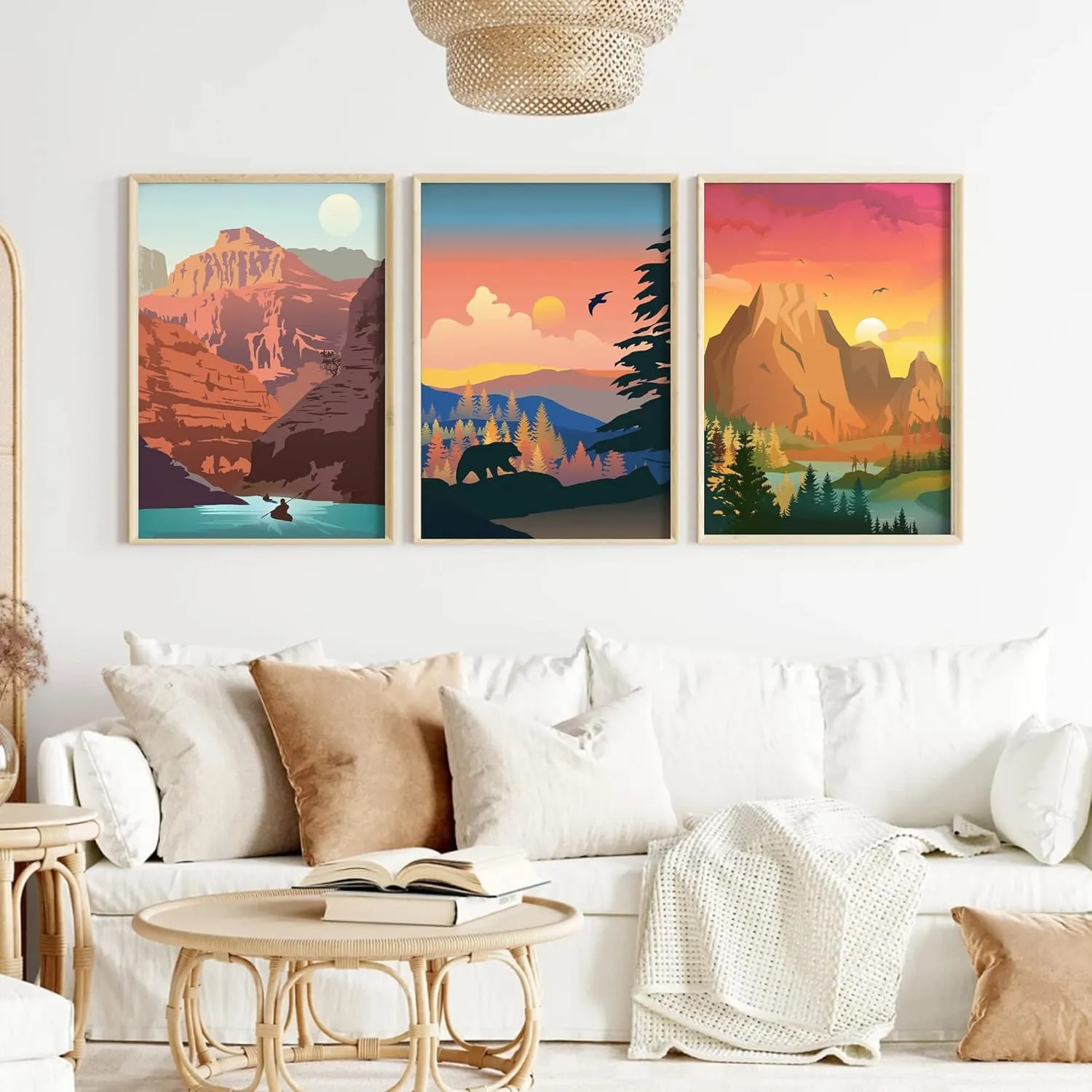cupmod 6 Packs Paint by Number for Adults Beginners,National Park Painting by Number Kits on Canvas Without Frame,Lanscape Craft Arts for Home Wall Decor