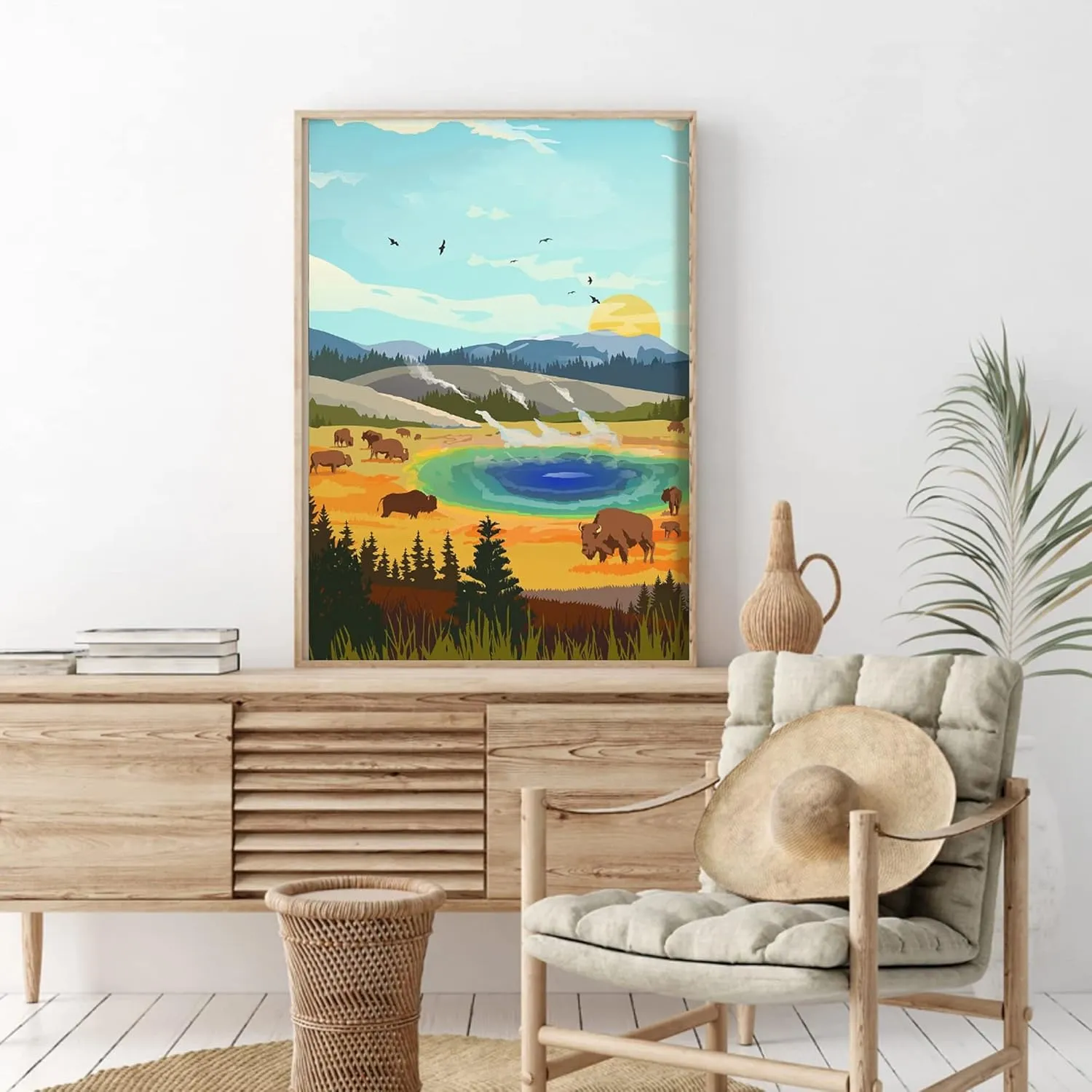 cupmod 6 Packs Paint by Number for Adults Beginners,National Park Painting by Number Kits on Canvas Without Frame,Lanscape Craft Arts for Home Wall Decor