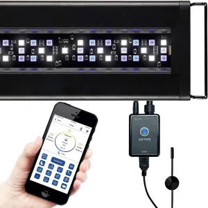 Current USA 24"-36" Inch Orbit Marine LED Saltwater Reef Marine Aquarium Light with Bluetooth App Control | Wireless Lighting & eFlux Wave Pump Control for Fish Tank (4201)