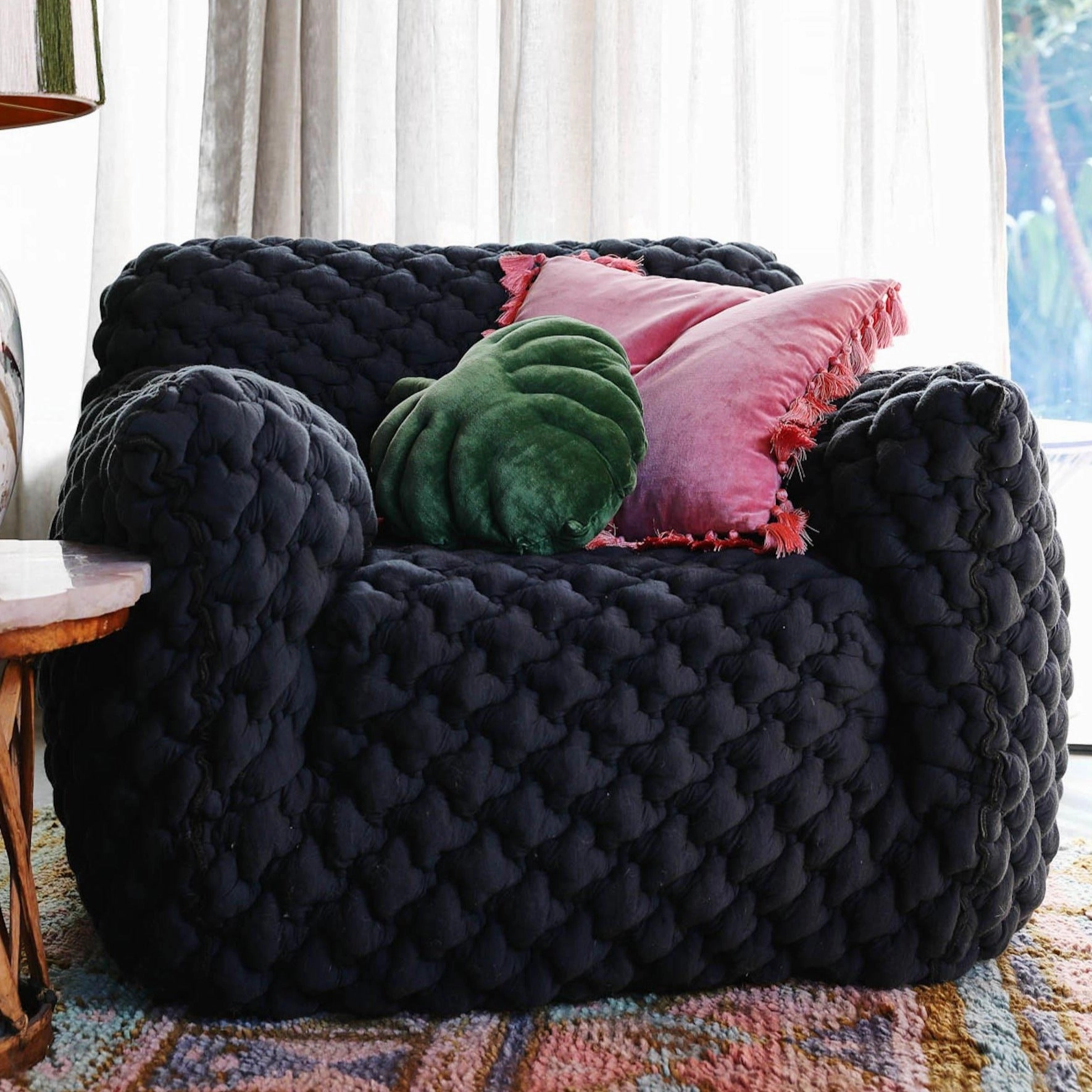Cushion - Dusty Rose Velvet Tassel