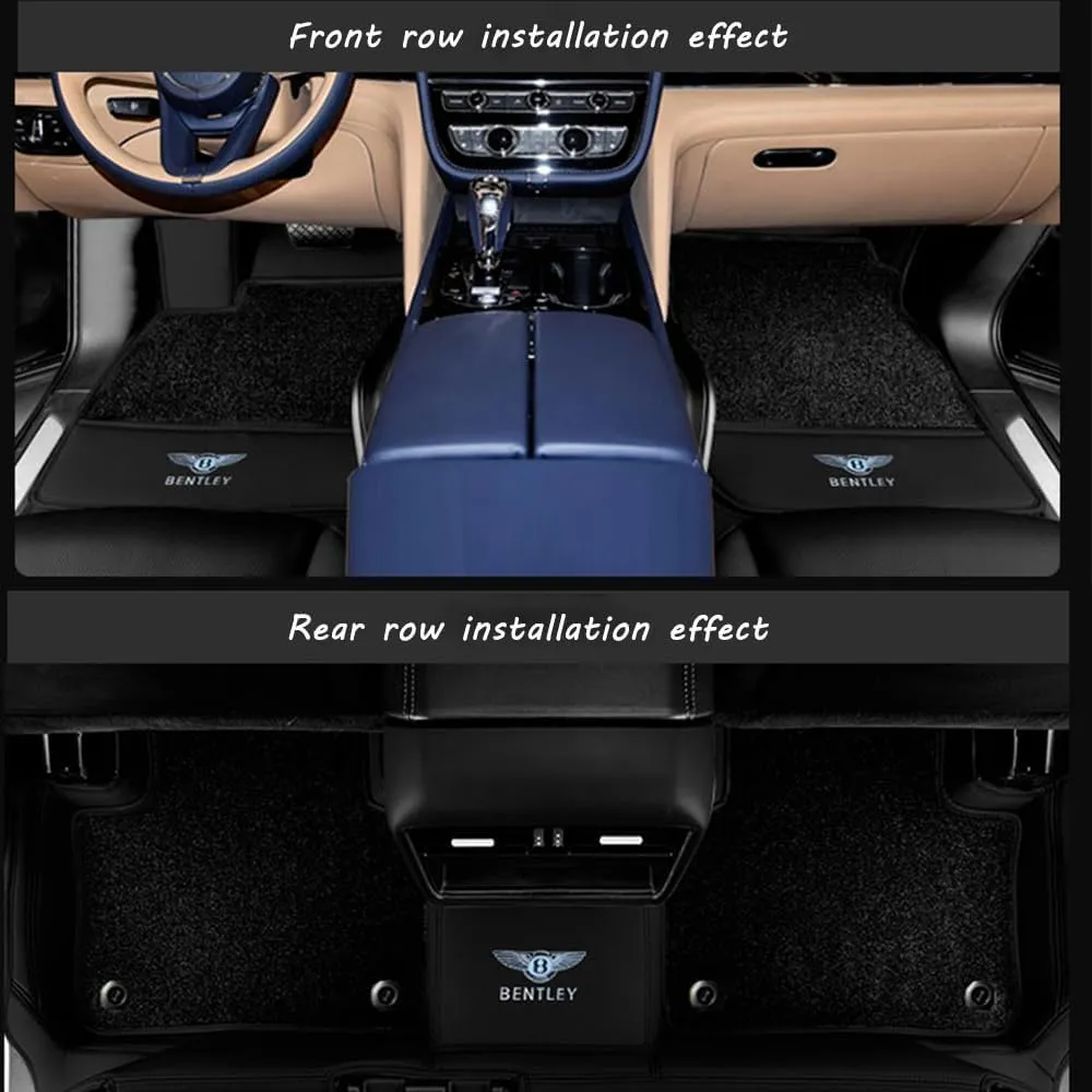 Custom Car Floor Mats for Bentley Bentayga V8/Speed/Hybrid/Diesel 2016-2024 Full Covered Car Floor Liners Non-Slip Carpets All Weather Protection Liners Mats Pads,Bordeaux Red