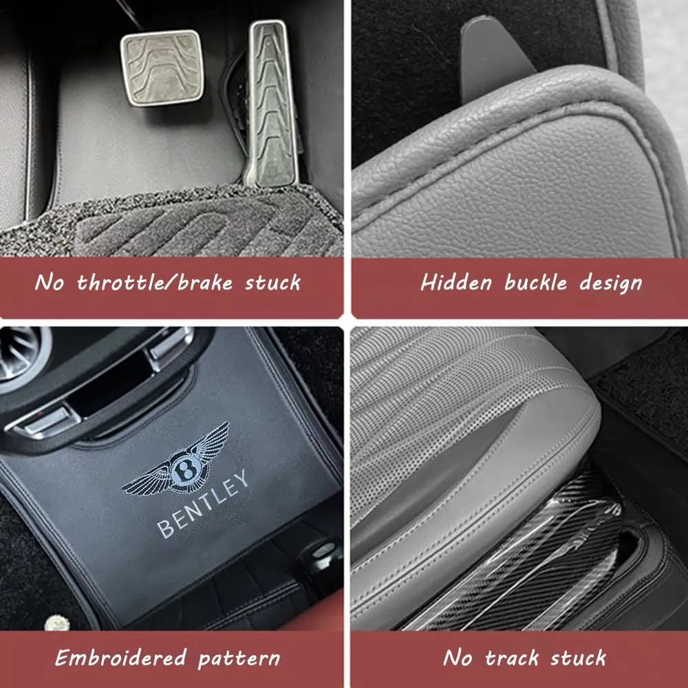 Custom Car Floor Mats for Bentley Bentayga V8/Speed/Hybrid/Diesel 2016-2024 Full Covered Car Floor Liners Non-Slip Carpets All Weather Protection Liners Mats Pads,Bordeaux Red