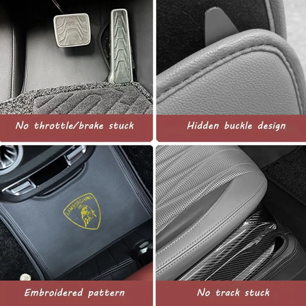 Custom Car Floor Mats for Lamborghini Gallardo LP 570-4 Blancpain LP570-4 2011 Anti-Slip Car Mats Full Coverage Protection Floor Liners All-Weather Waterproof Carpets Pads,White