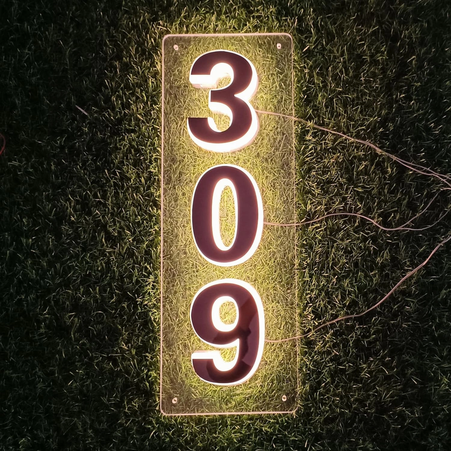 Custom Backlit House Numbers Lumineuse House Number Lighted LED Address Number Sign Light Up Home Number Easy Install (3 Numbers)