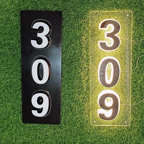 Custom Backlit House Numbers Lumineuse House Number Lighted LED Address Number Sign Light Up Home Number Easy Install (3 Numbers)