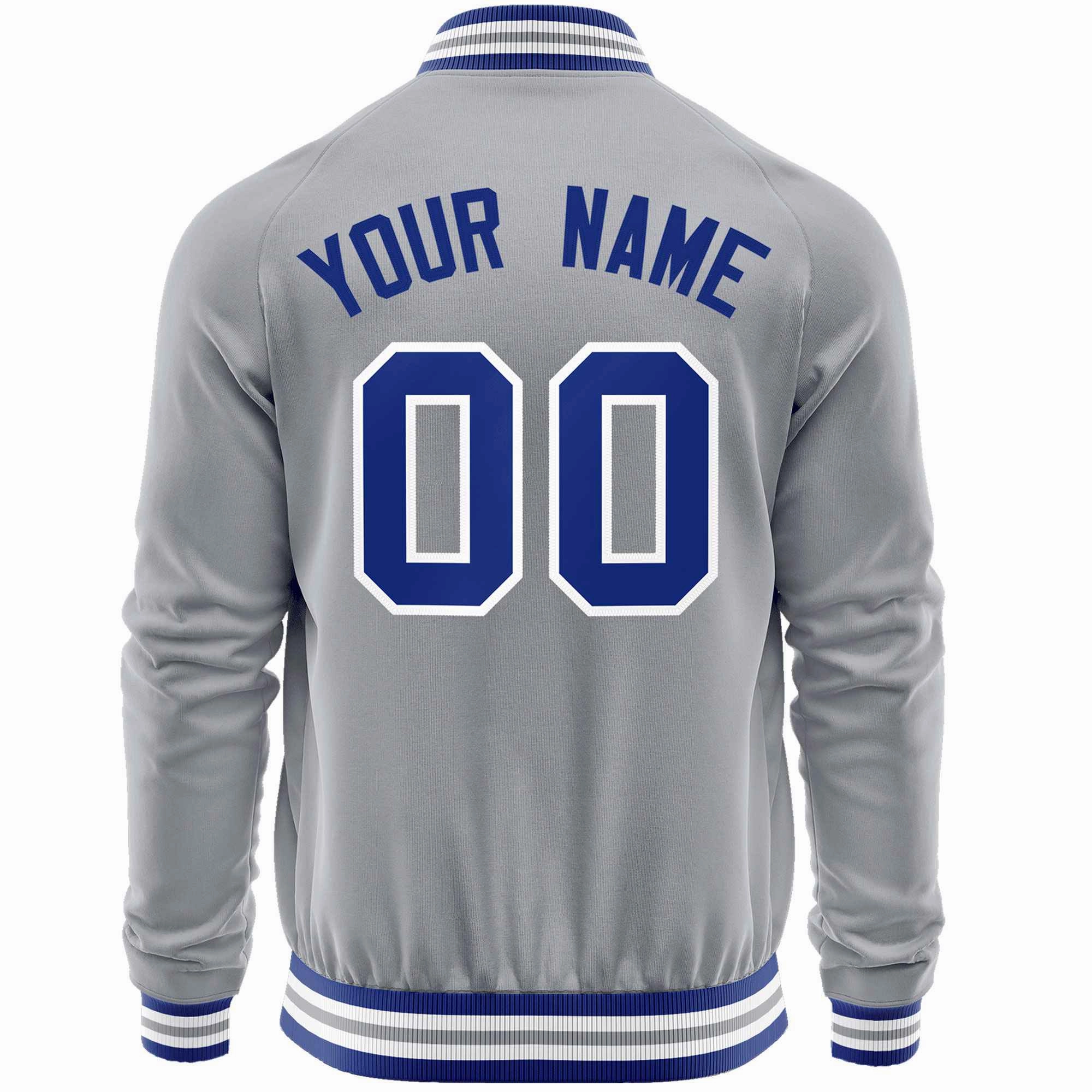 Custom Classic Style Letterman Jackets Personalized Stitched Letters & Number Full-Zip Baseball Jacket