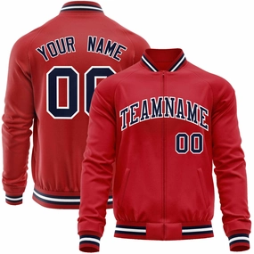 Custom Classic Style Letterman Jackets Personalized Stitched Letters & Number Full-Zip Baseball Jacket