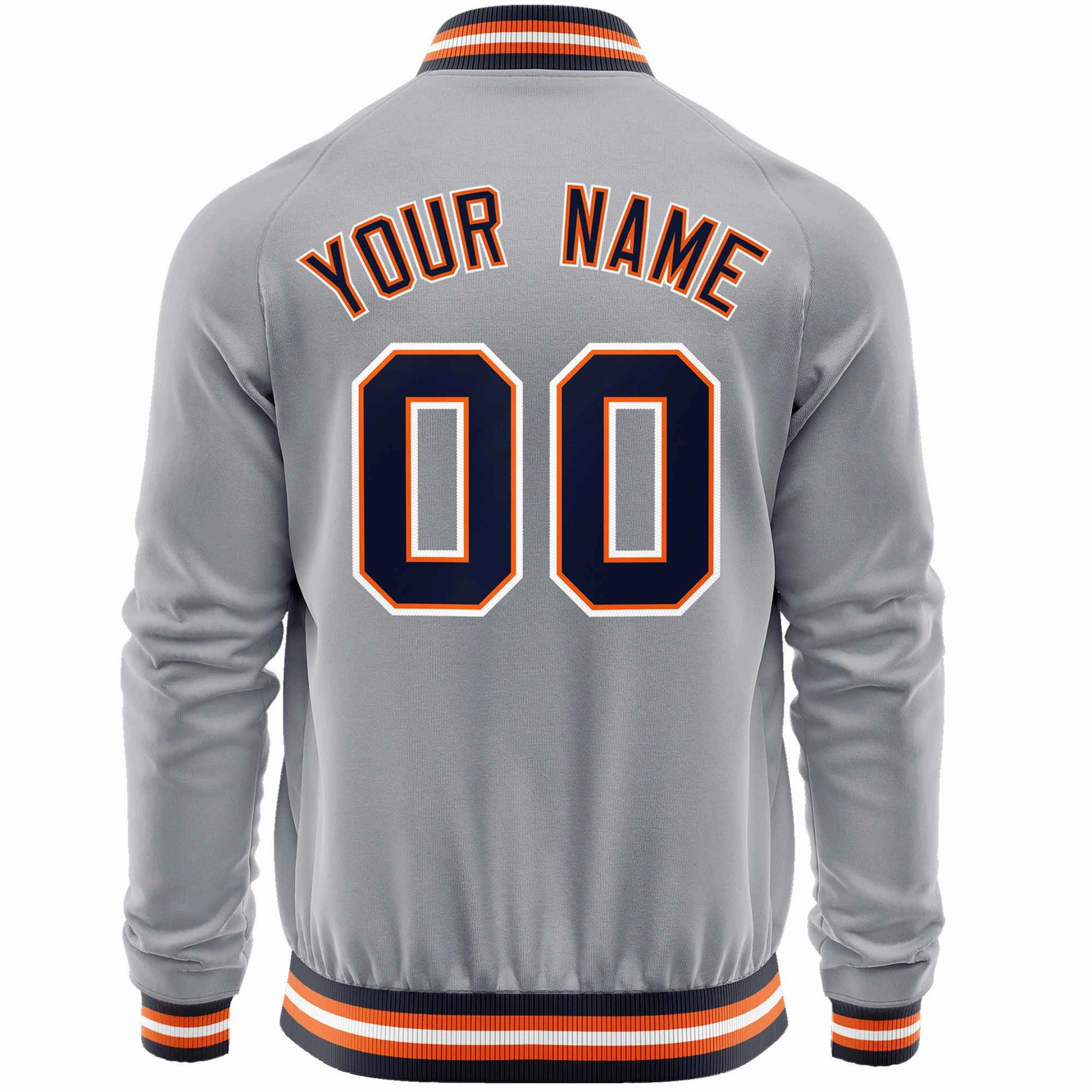 Custom Classic Style Letterman Jackets Personalized Stitched Letters & Number Full-Zip Baseball Jacket