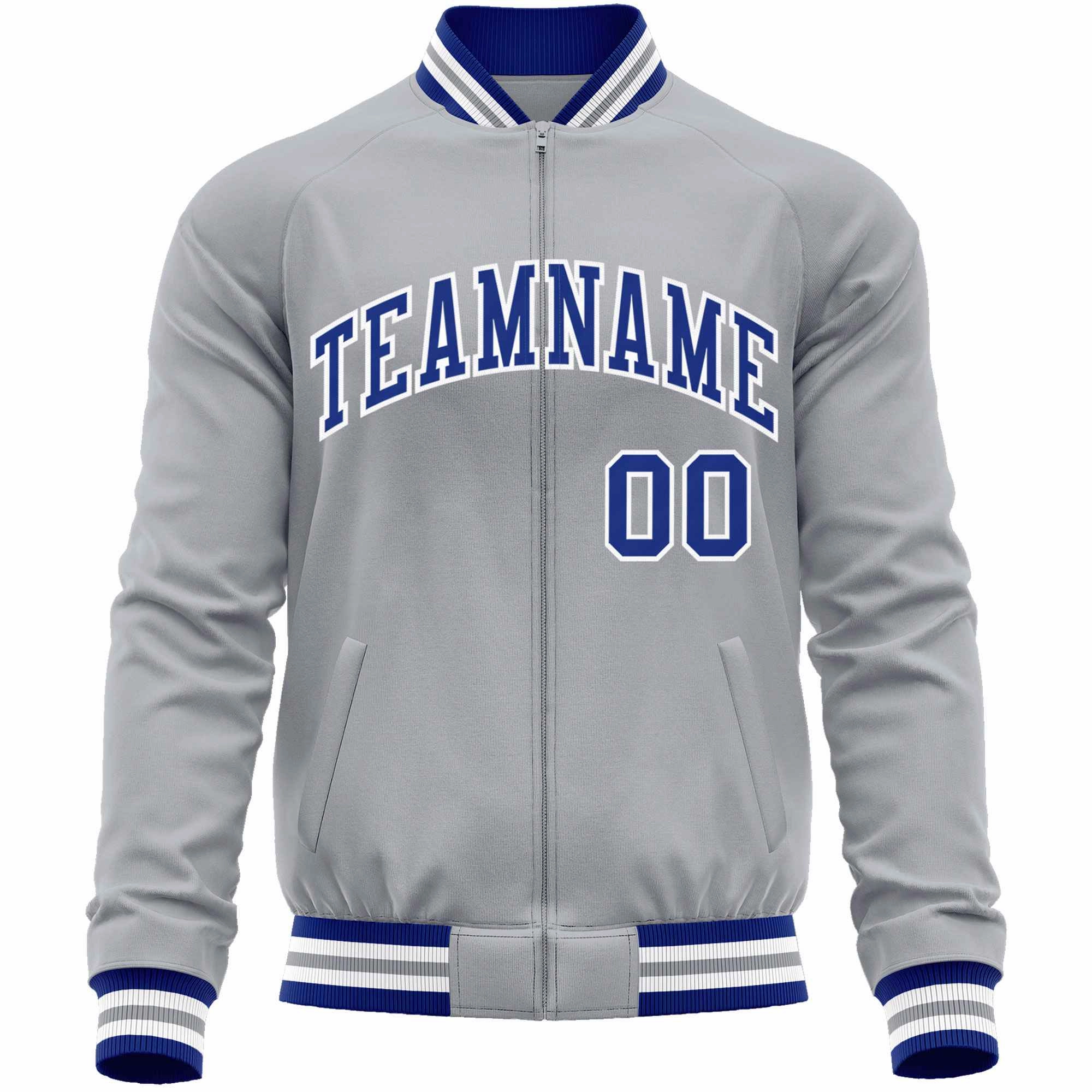 Custom Classic Style Letterman Jackets Personalized Stitched Letters & Number Full-Zip Baseball Jacket