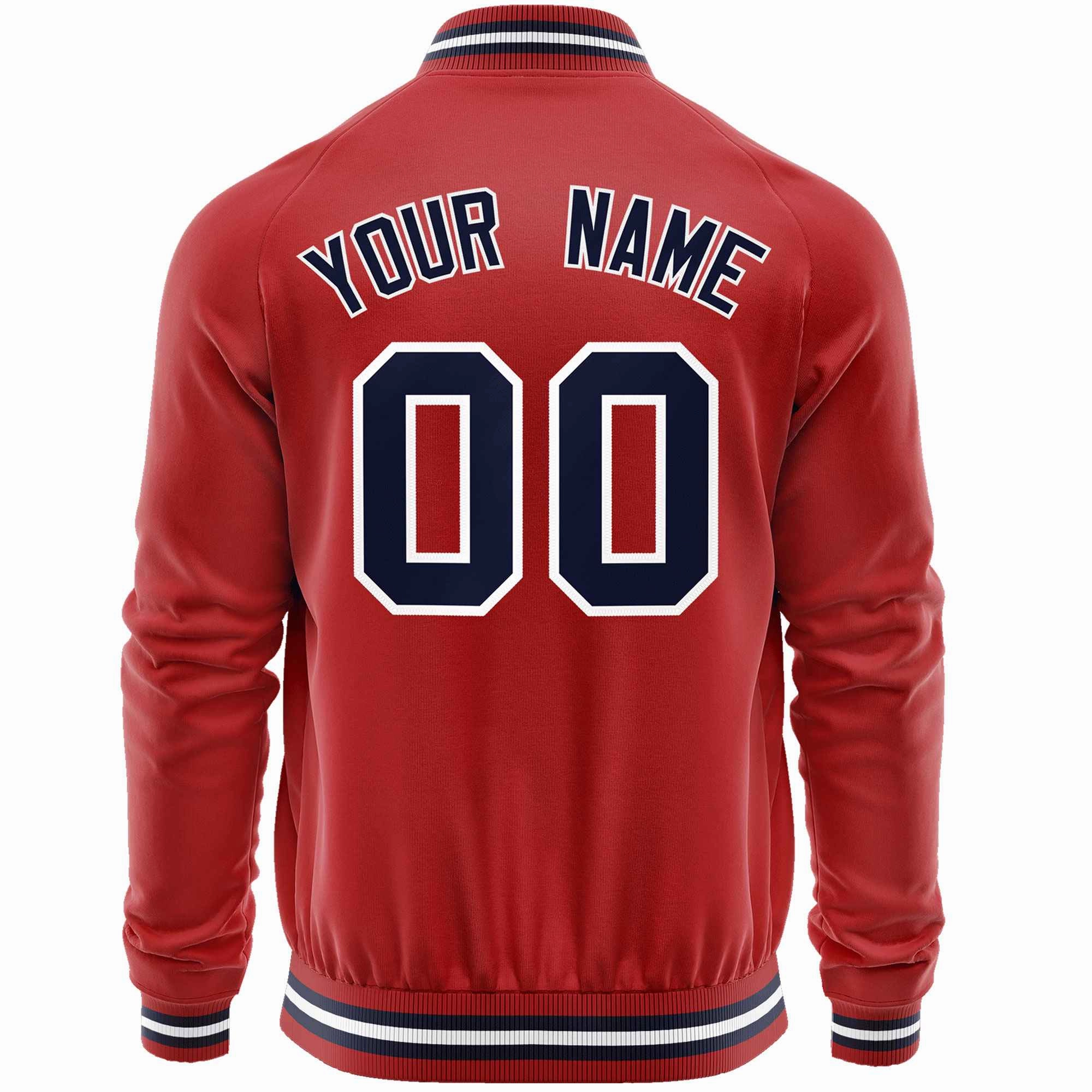 Custom Classic Style Letterman Jackets Personalized Stitched Letters & Number Full-Zip Baseball Jacket