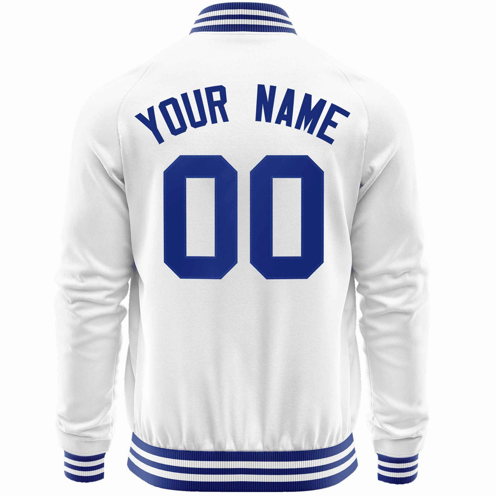 Custom Classic Style Letterman Jackets Personalized Stitched Letters & Number Full-Zip Baseball Jacket