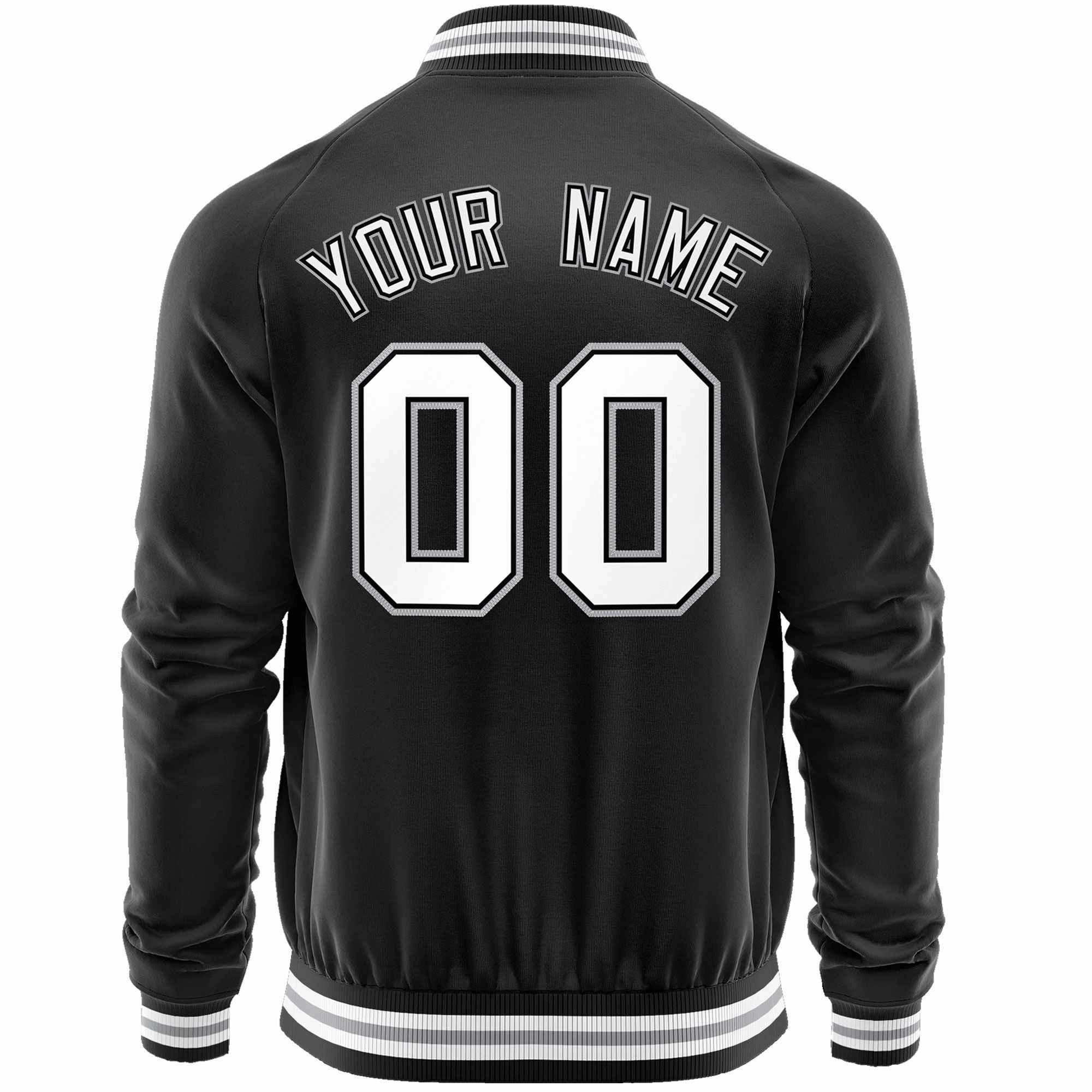 Custom Classic Style Letterman Jackets Personalized Stitched Letters & Number Full-Zip Baseball Jacket