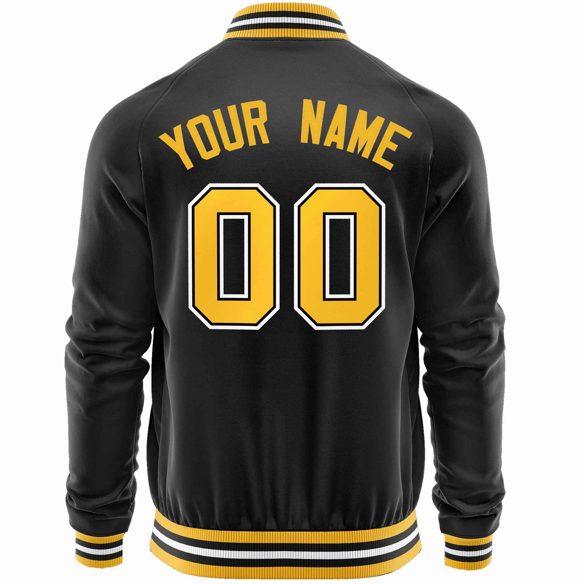 Custom Classic Style Letterman Jackets Personalized Stitched Letters & Number Full-Zip Baseball Jacket
