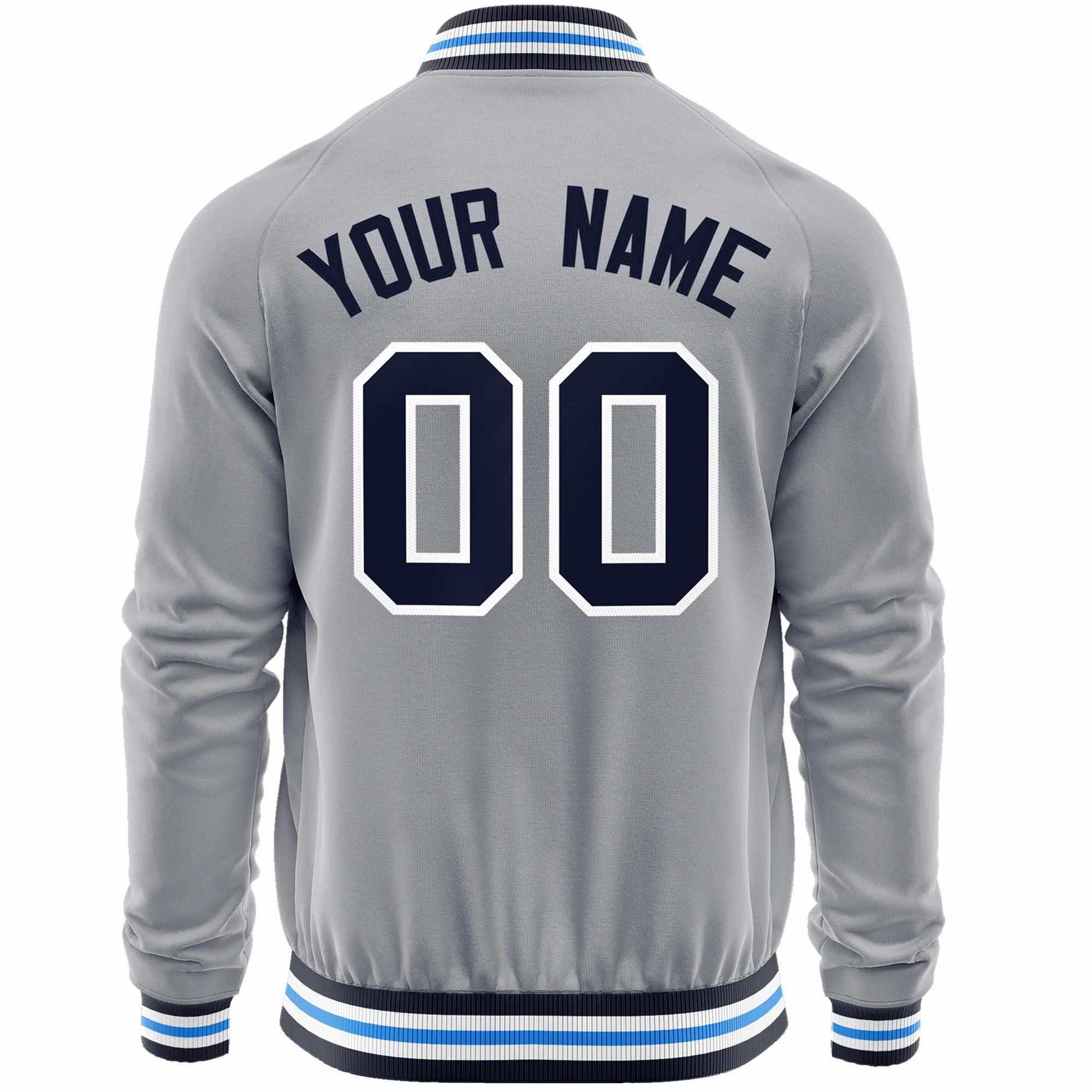 Custom Classic Style Letterman Jackets Personalized Stitched Letters & Number Full-Zip Baseball Jacket