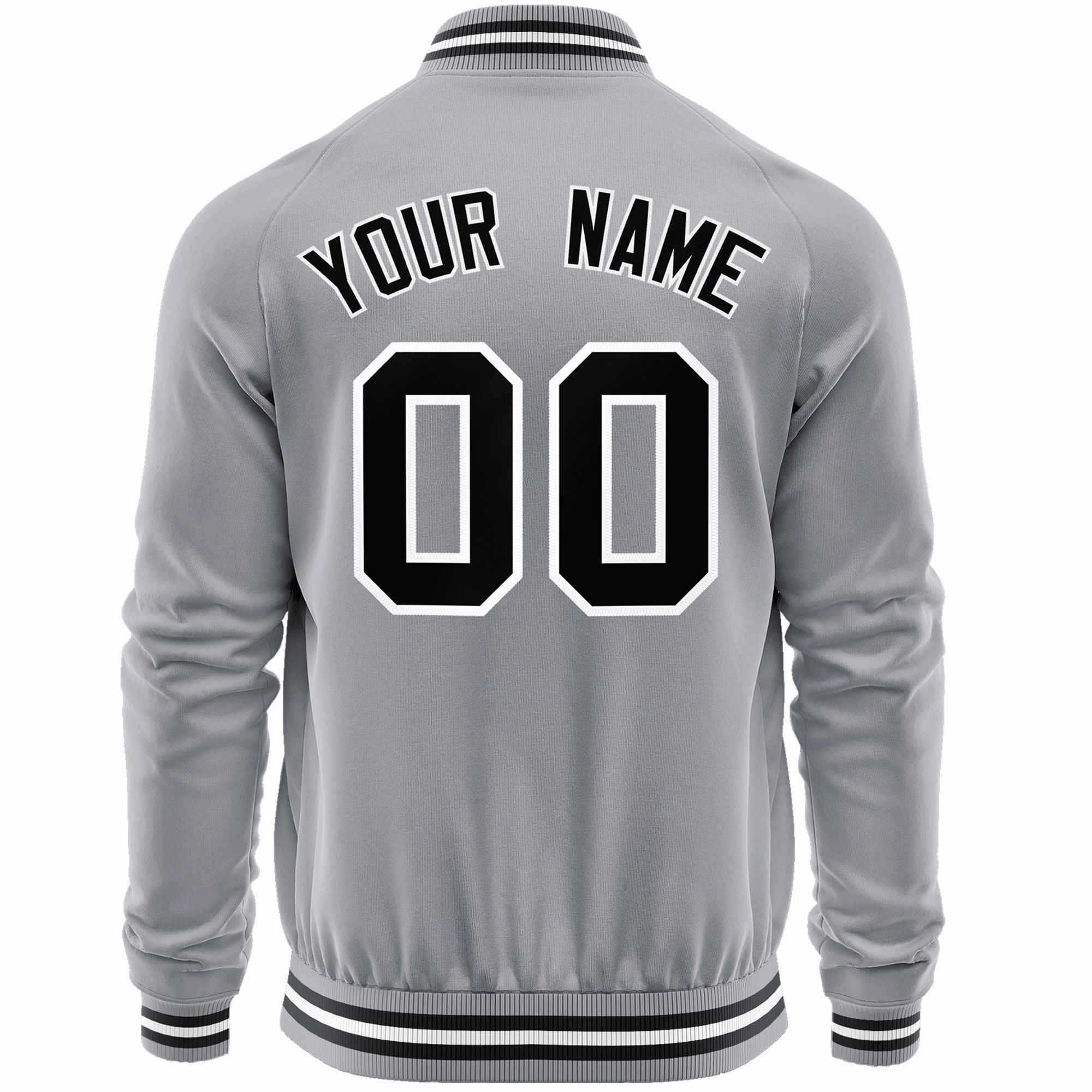 Custom Classic Style Letterman Jackets Personalized Stitched Letters & Number Full-Zip Baseball Jacket