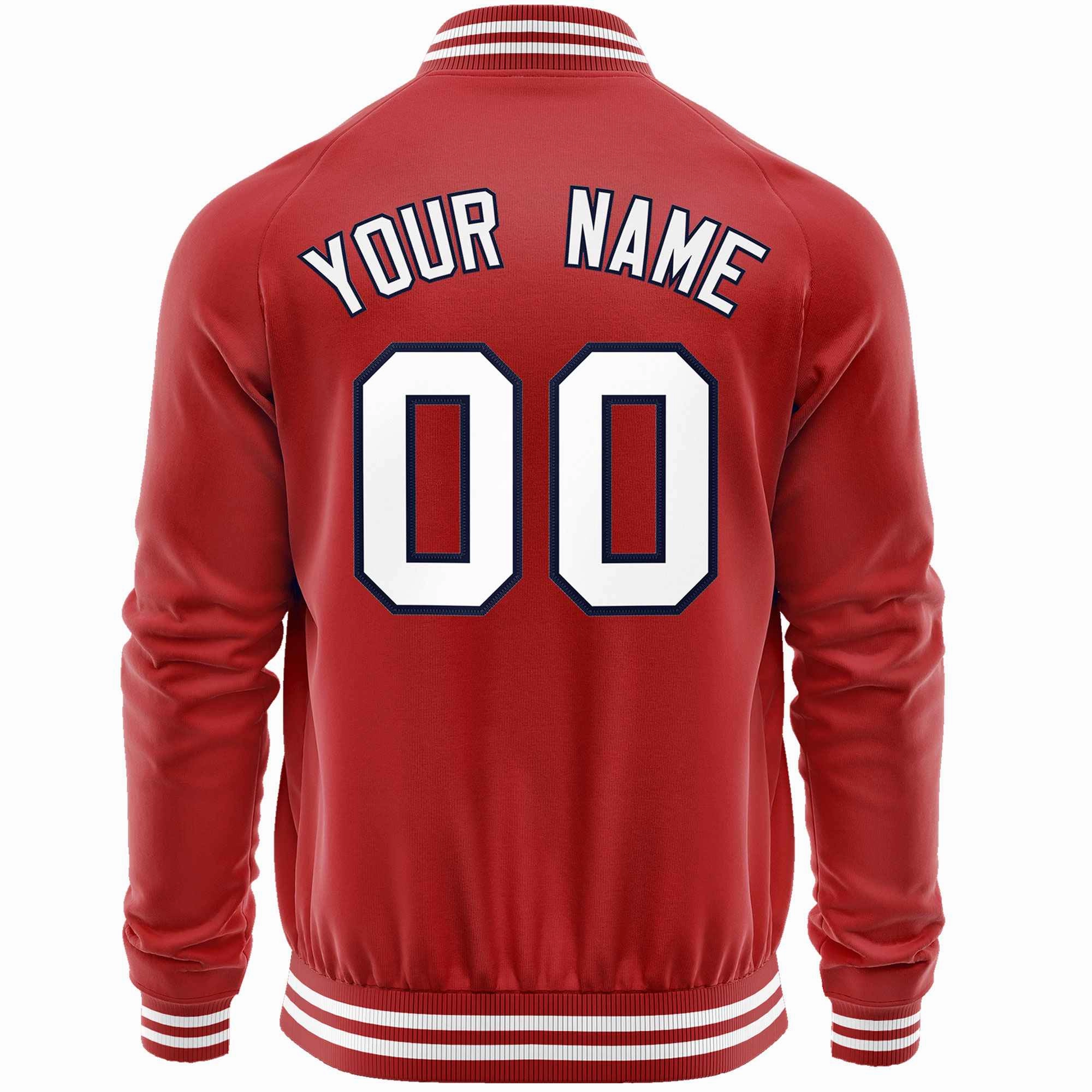 Custom Classic Style Letterman Jackets Personalized Stitched Letters & Number Full-Zip Baseball Jacket