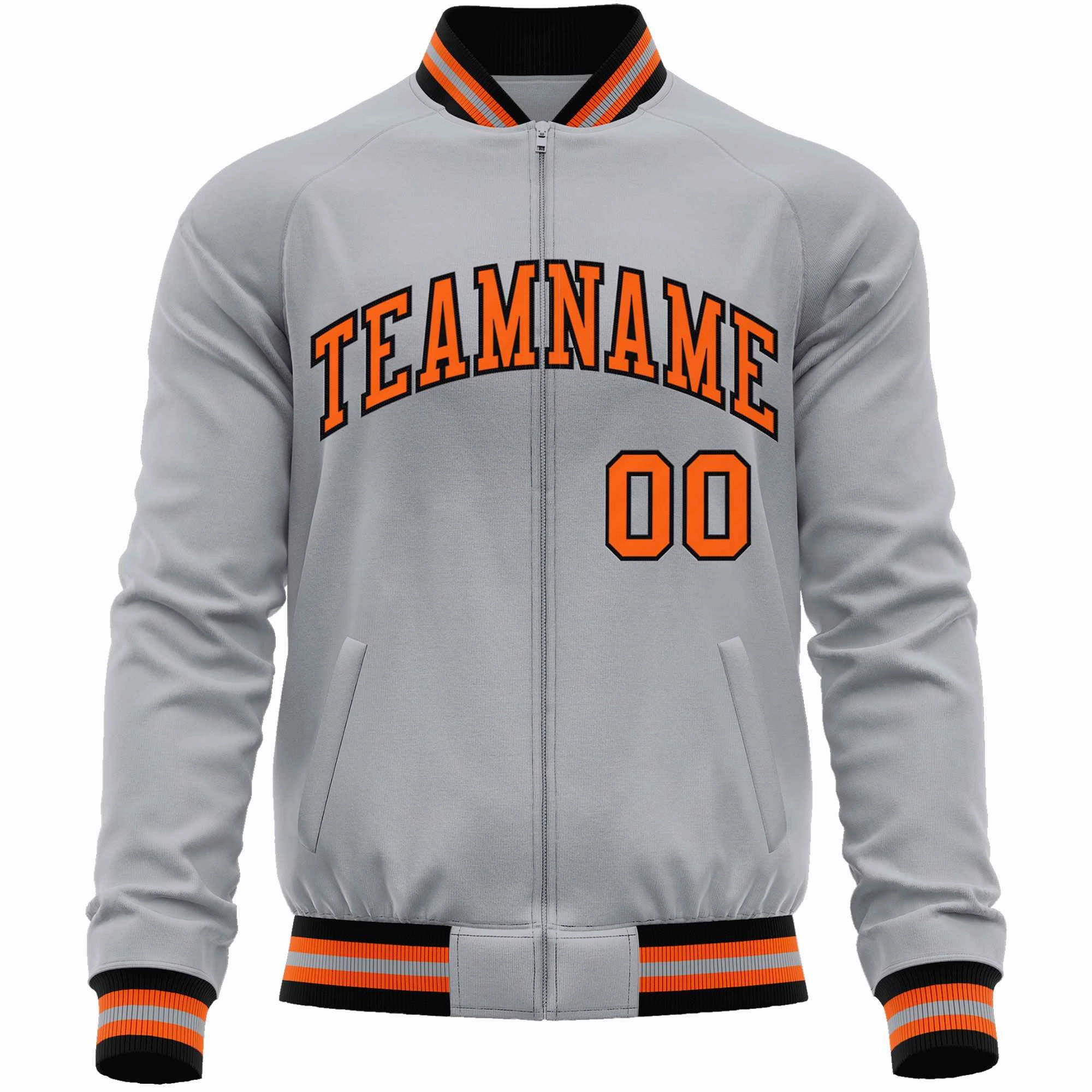 Custom Classic Style Letterman Jackets Personalized Stitched Letters & Number Full-Zip Baseball Jacket