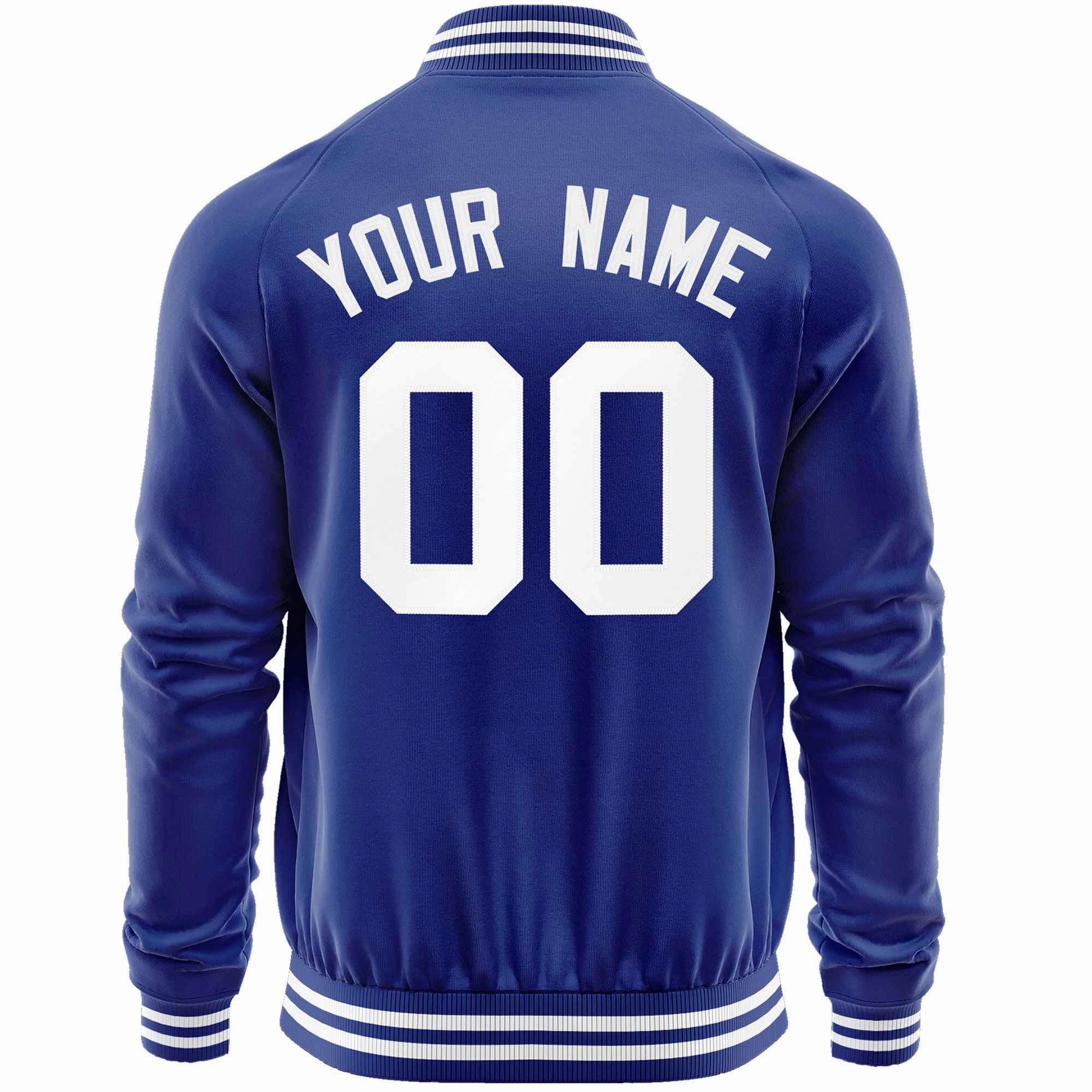 Custom Classic Style Letterman Jackets Personalized Stitched Letters & Number Full-Zip Baseball Jacket