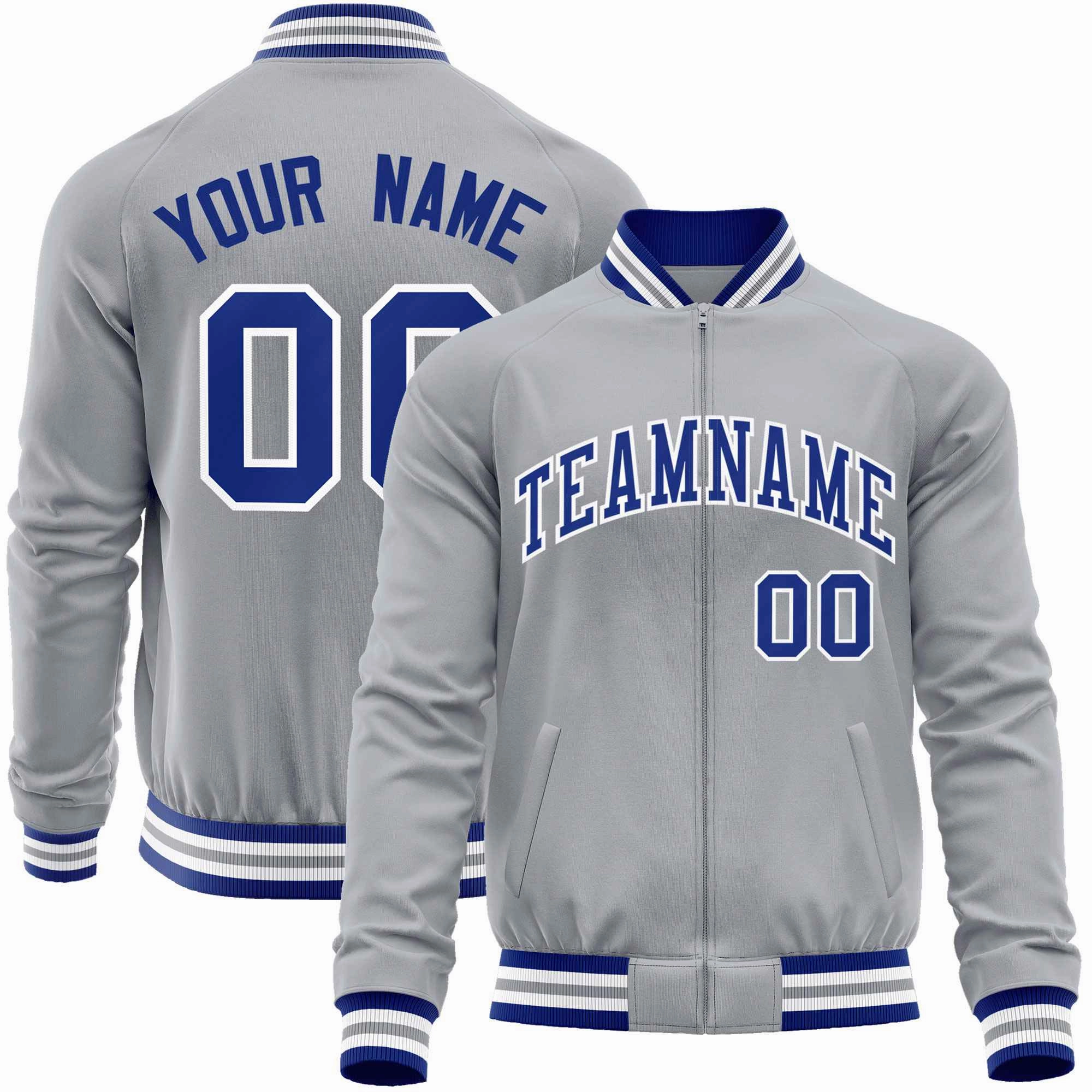 Custom Classic Style Letterman Jackets Personalized Stitched Letters & Number Full-Zip Baseball Jacket