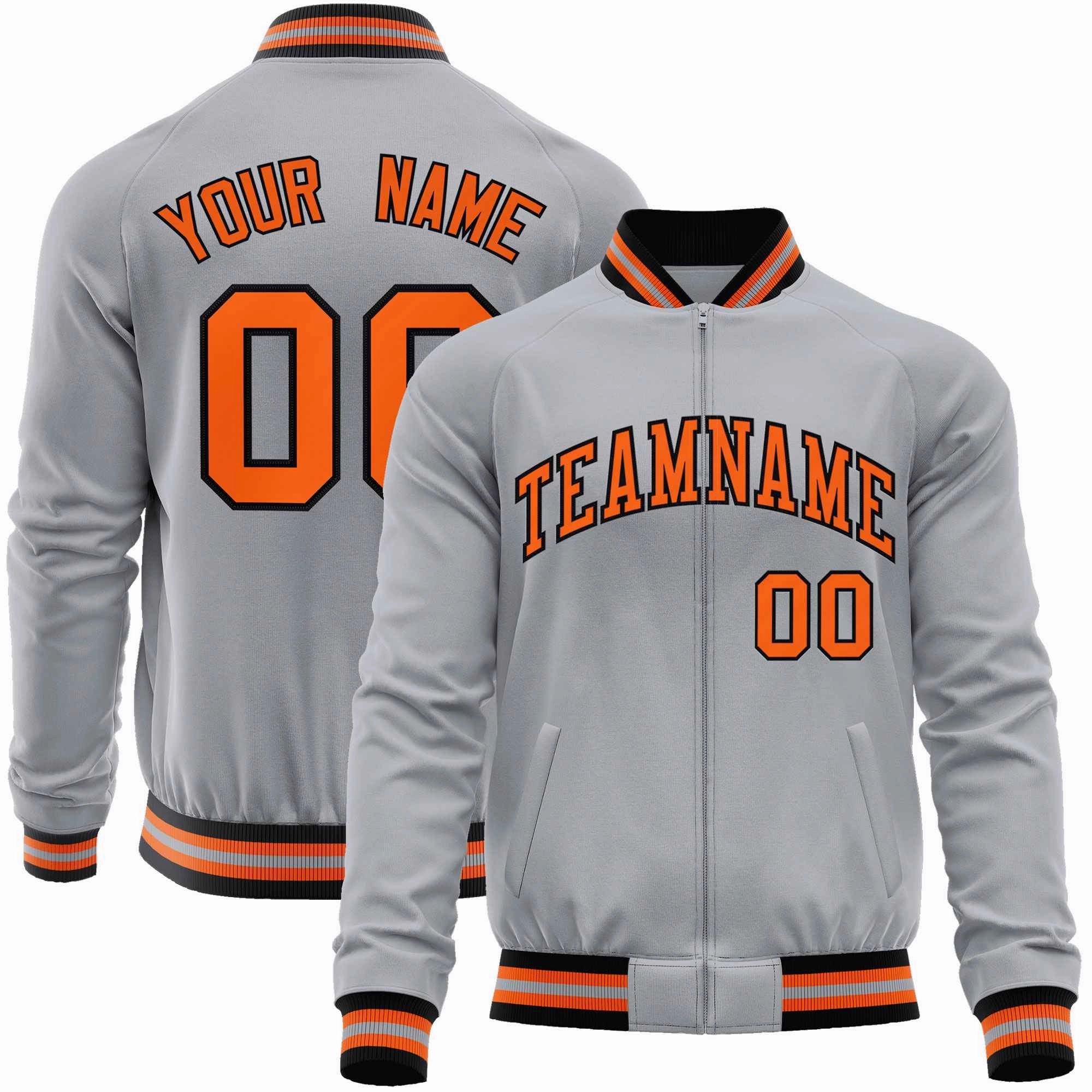 Custom Classic Style Letterman Jackets Personalized Stitched Letters & Number Full-Zip Baseball Jacket