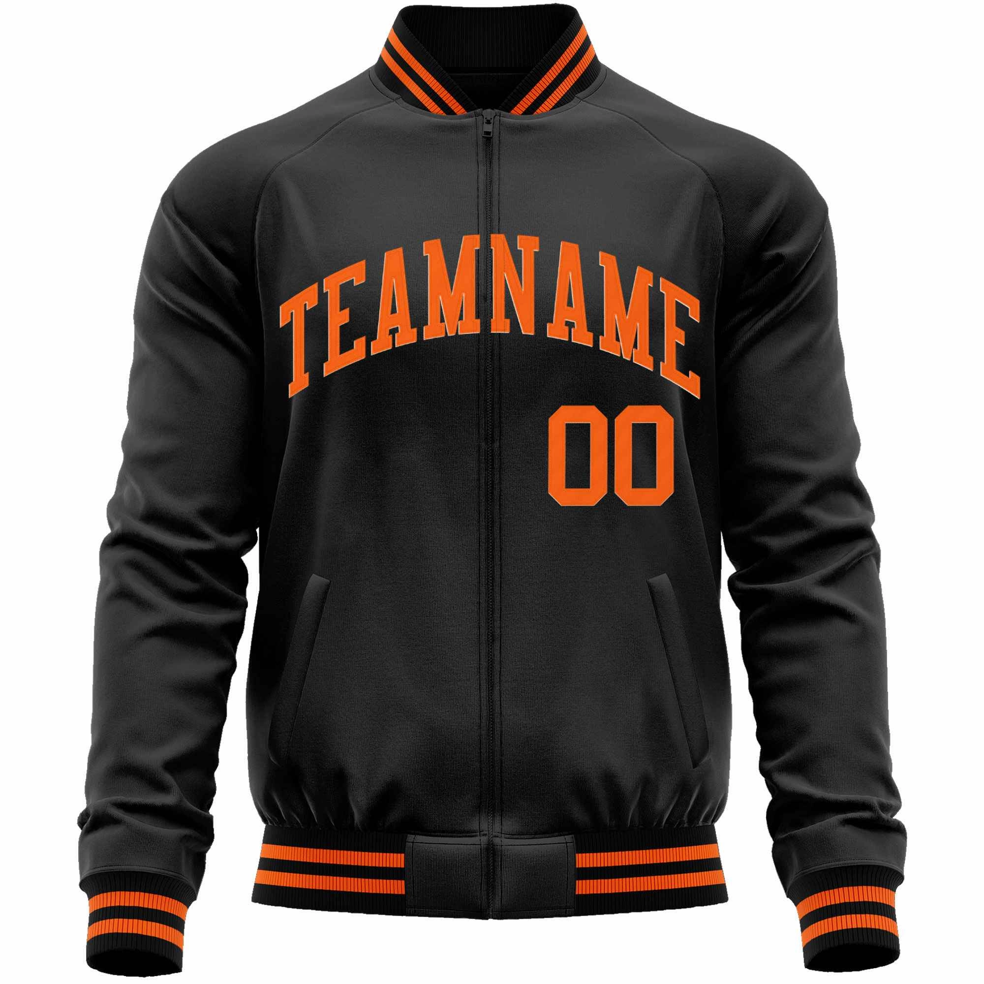 Custom Classic Style Letterman Jackets Personalized Stitched Letters & Number Full-Zip Baseball Jacket